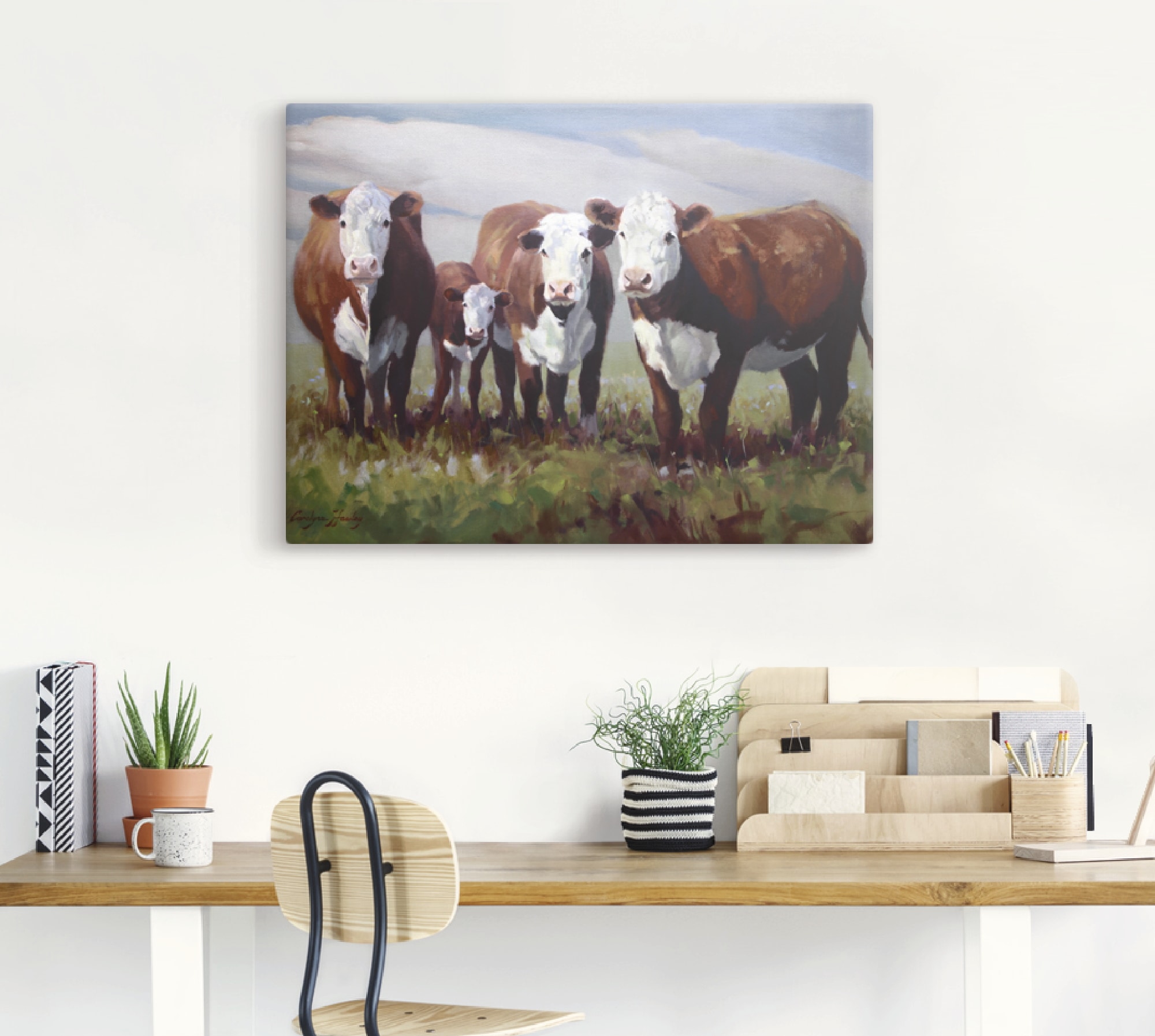 Artland Wandbild »Zuhause der Kühe«, Haustiere, (1 St.), als Alubild, Outdoorbild, Leinwandbild in verschied. Größen