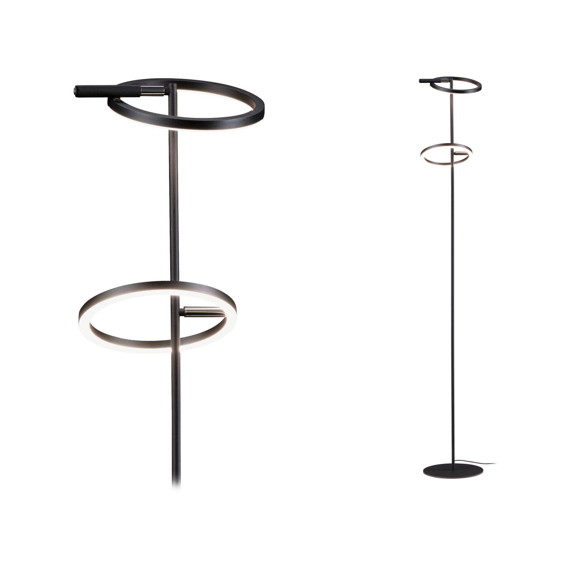 Paulmann LED Stehlampe »Odila Tunable White 2x1200lm 2x10,4W Schwarz matt, Chrom« LED-Modul 1 Stk. Tageslichtweiß dimmbar