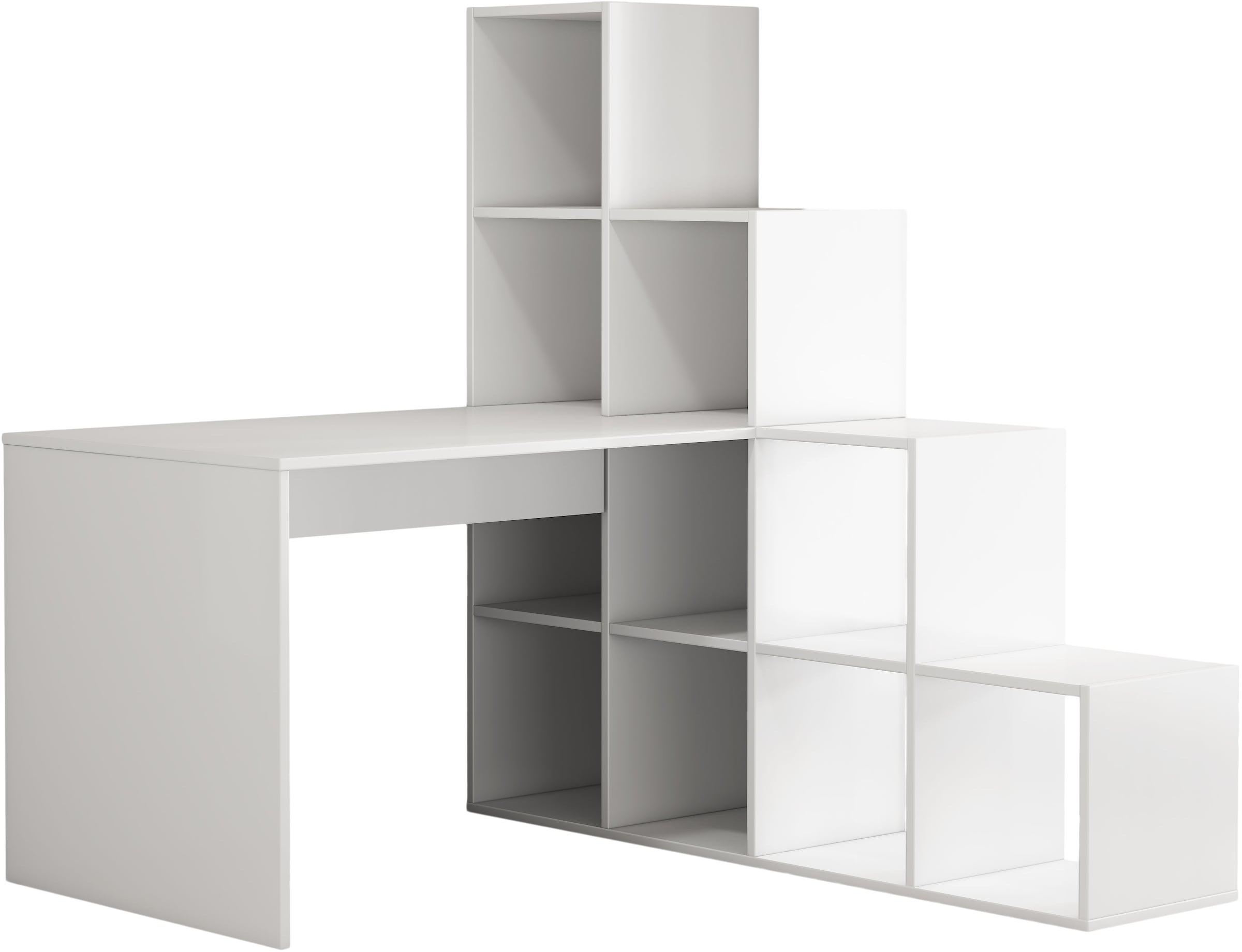 OTTO home Regal-Schreibtisch »Ciela« Set,  flexible Aufstellmöglichkeiten, wechselseitig  montierbar, B. 137 cm