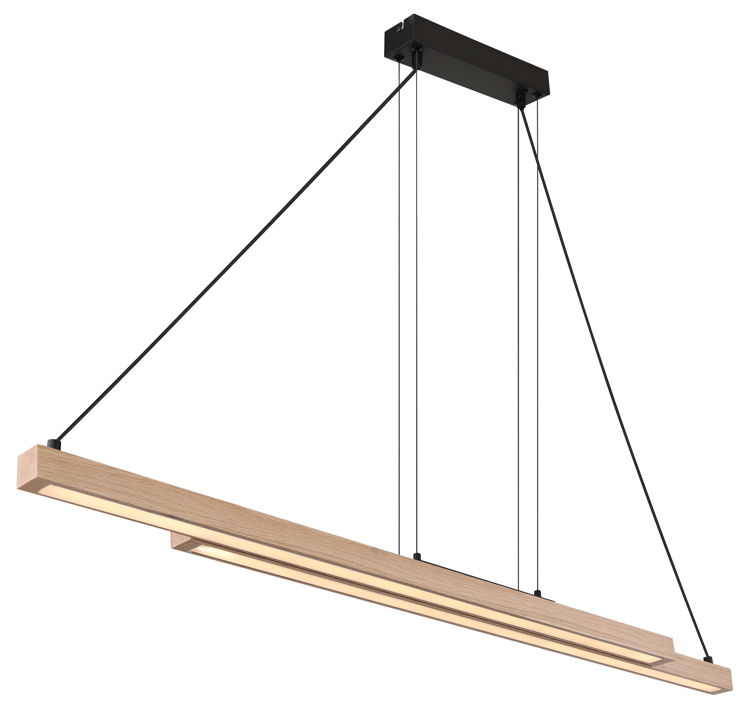 GLOBO LIGHTING Hängeleuchte »GREKKIE« LED-Modul 1 Stk. Schwarze Hängeleuchte MDF mit opal Kunststoff, dimmbar, Fernbedienung
