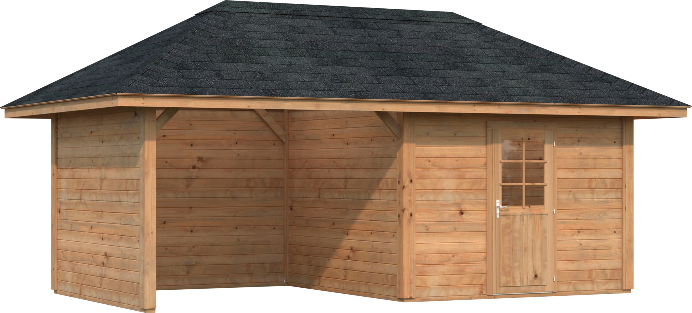 Holzpavillon »Bianca 16,6 m² Set 11«, BxTxH: 588x300x323 cm