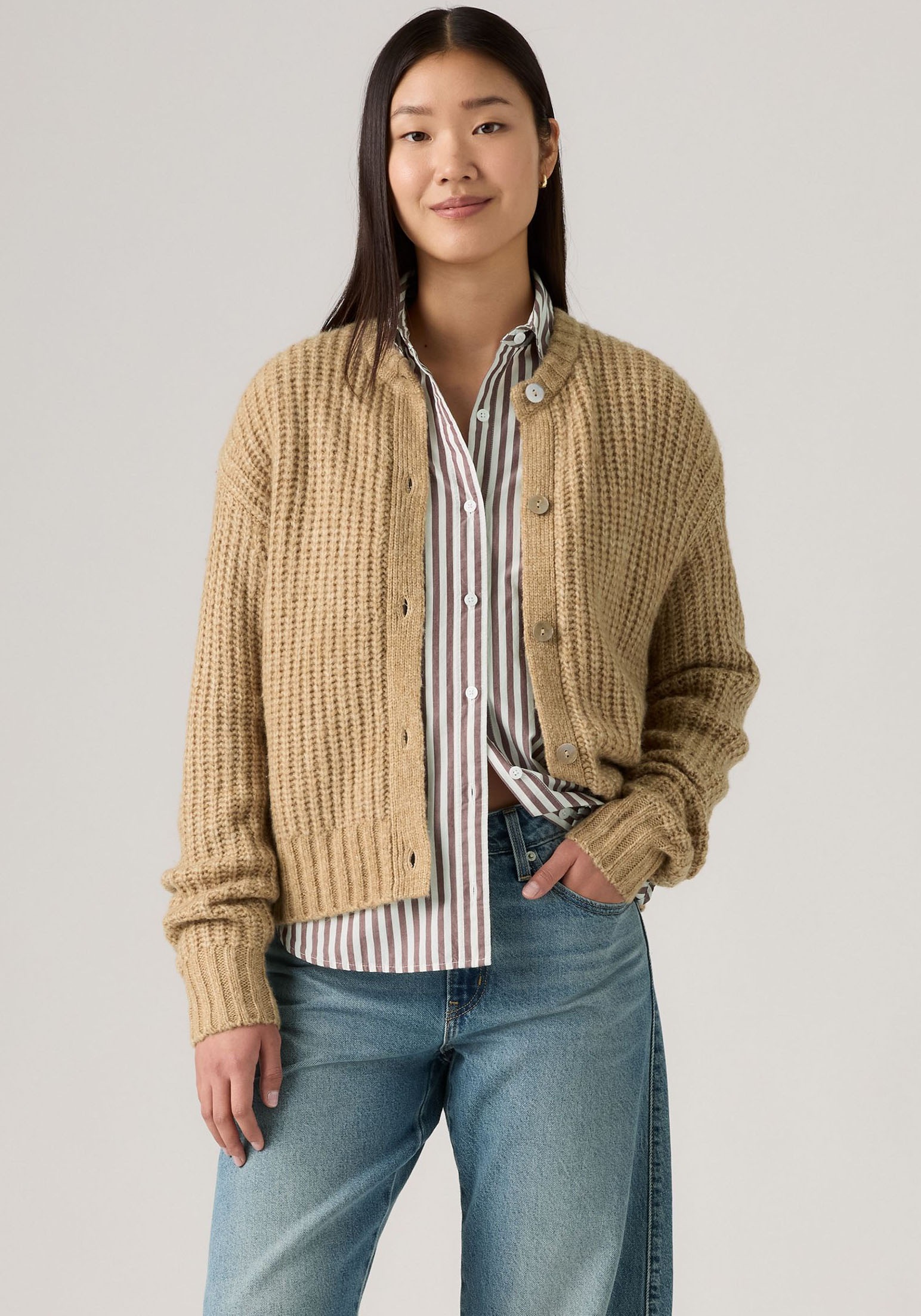 Levis Strickjacke, Wärmender, pflegeleichter Materialmix günstig online kaufen