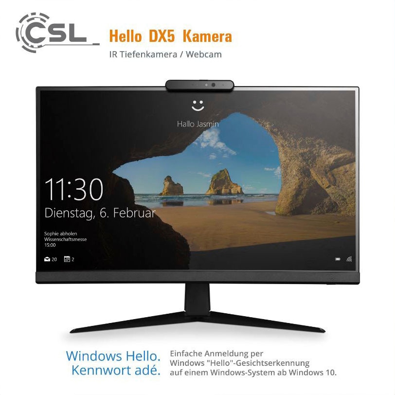 CSL Webcam »Hello DX5 IR-Tiefenkamera WebCam«, Full HD, IrDA (Infrarot)