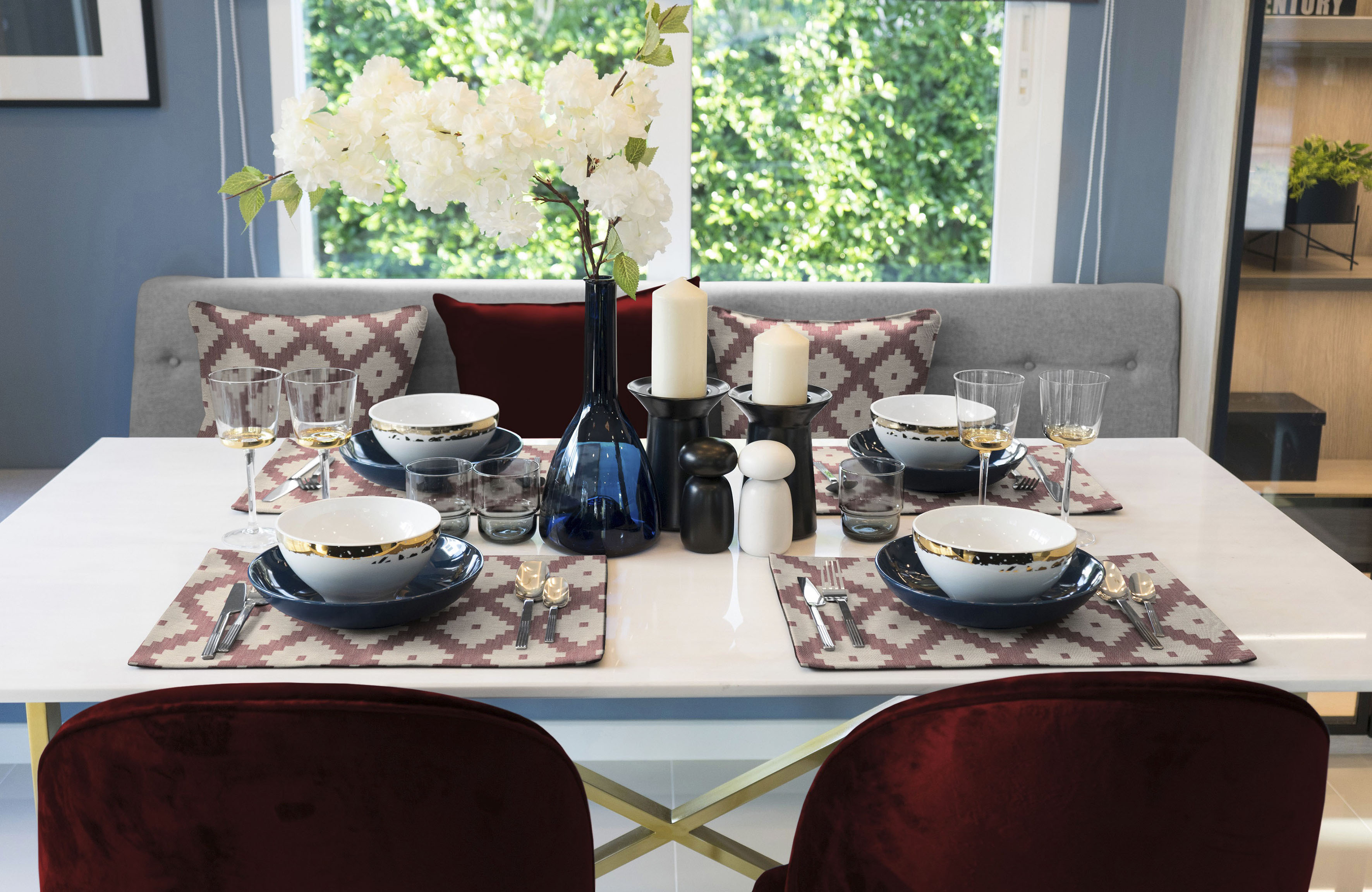Adam Platzset "Maroccan Shiraz Light" GOTS organic,zertifiziert durch CERES 0242,Made in Germany
