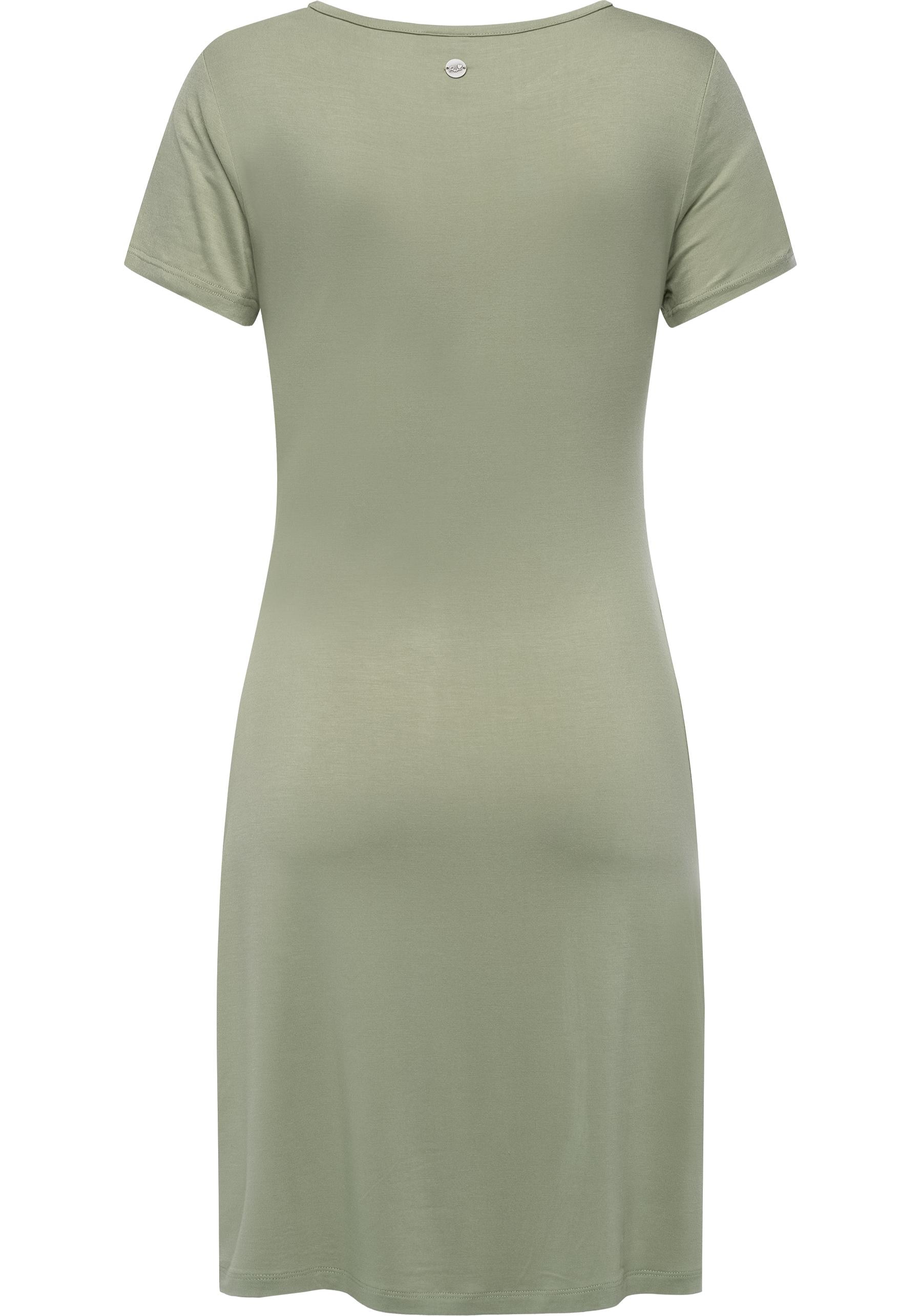 Ragwear Shirtkleid »Knotta«, Kurzarm Sommerkleid mit seitlichem Bindeband