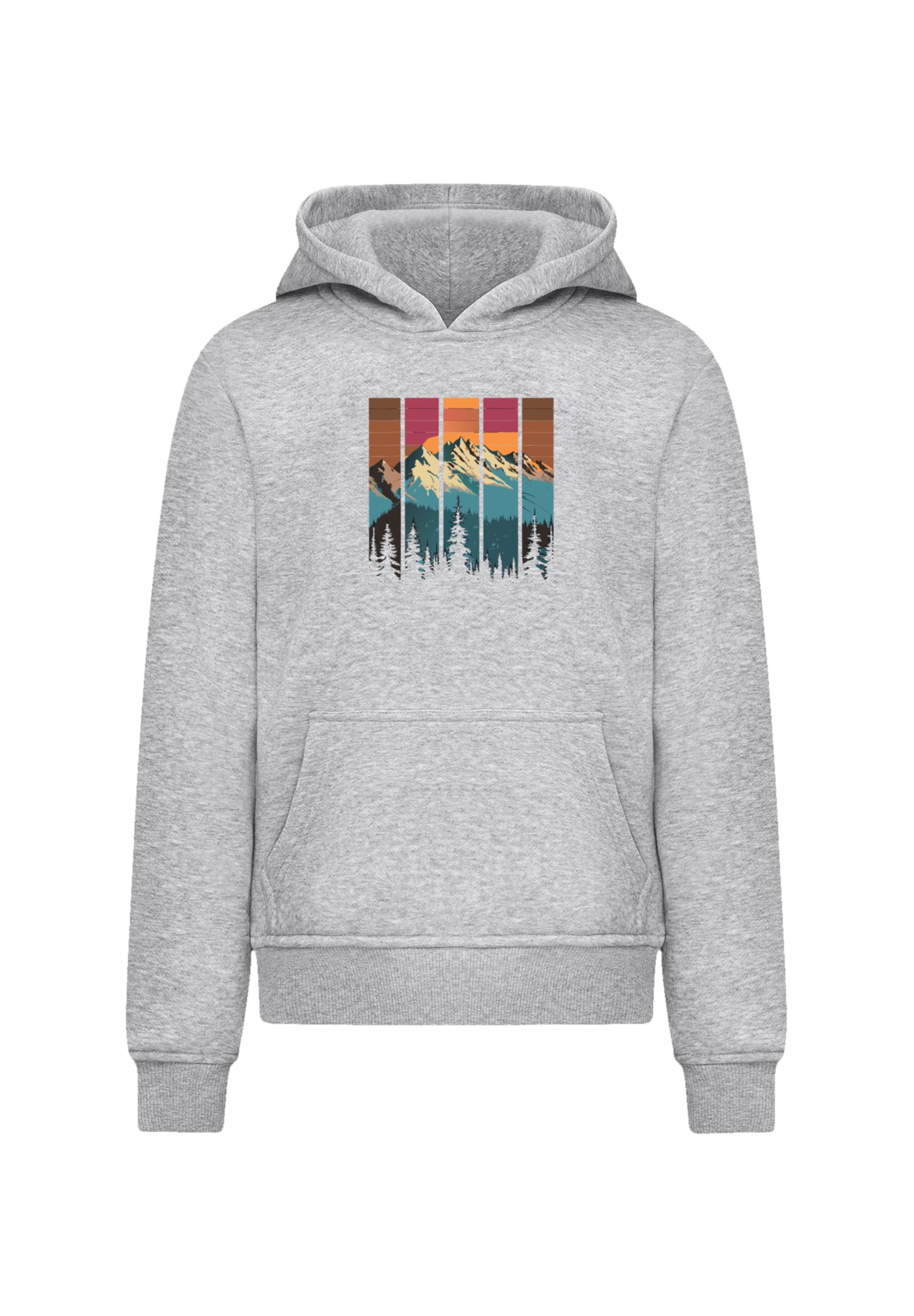 F4NT4STIC Kapuzenpullover »Berg Sonnenuntergang Retro«, Premium Qualität