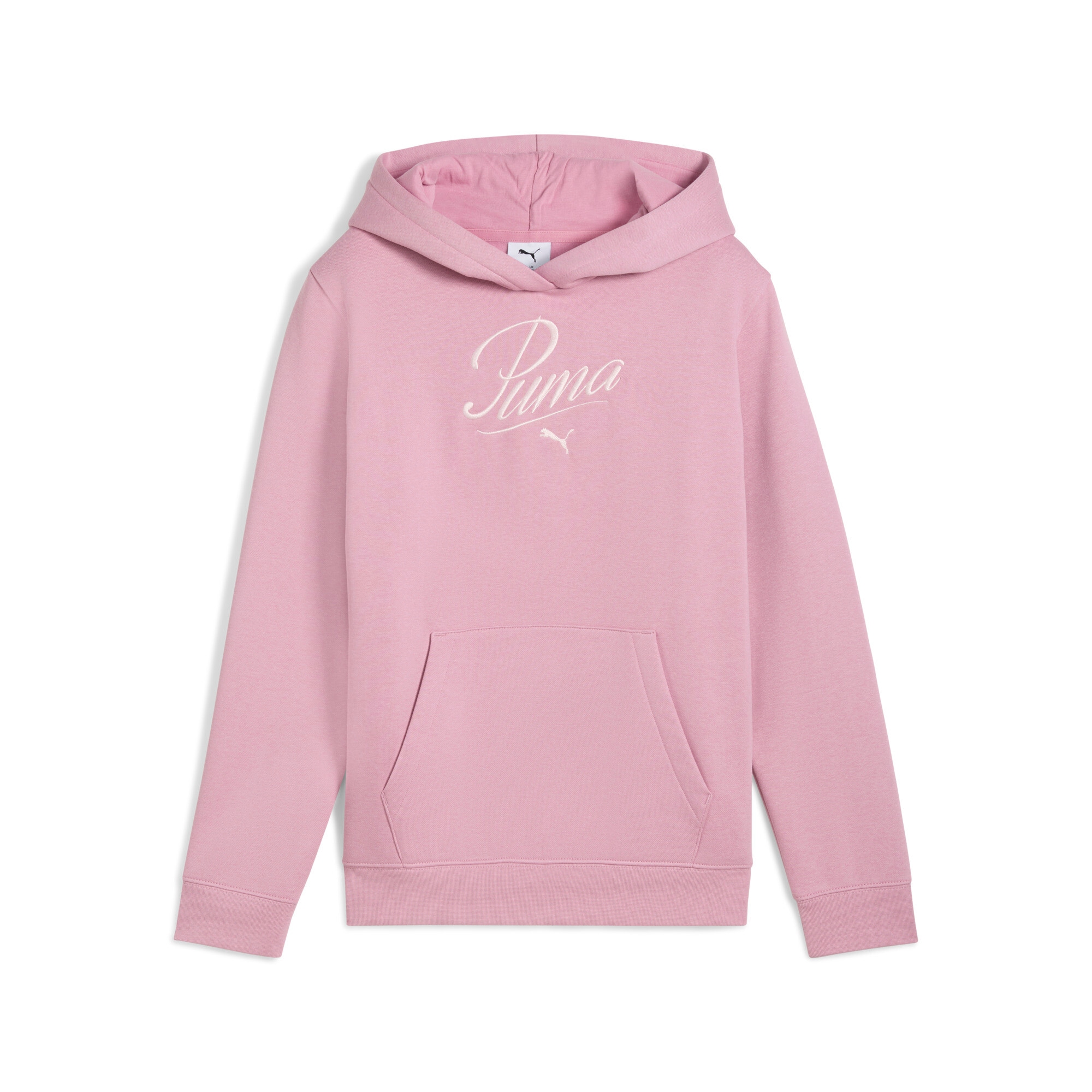 PUMA Kapuzensweatshirt "ESS SCRIPT HOODIE FL G", mit Kängurutasche, aus weichem Fleece-Material, mit Logodruck