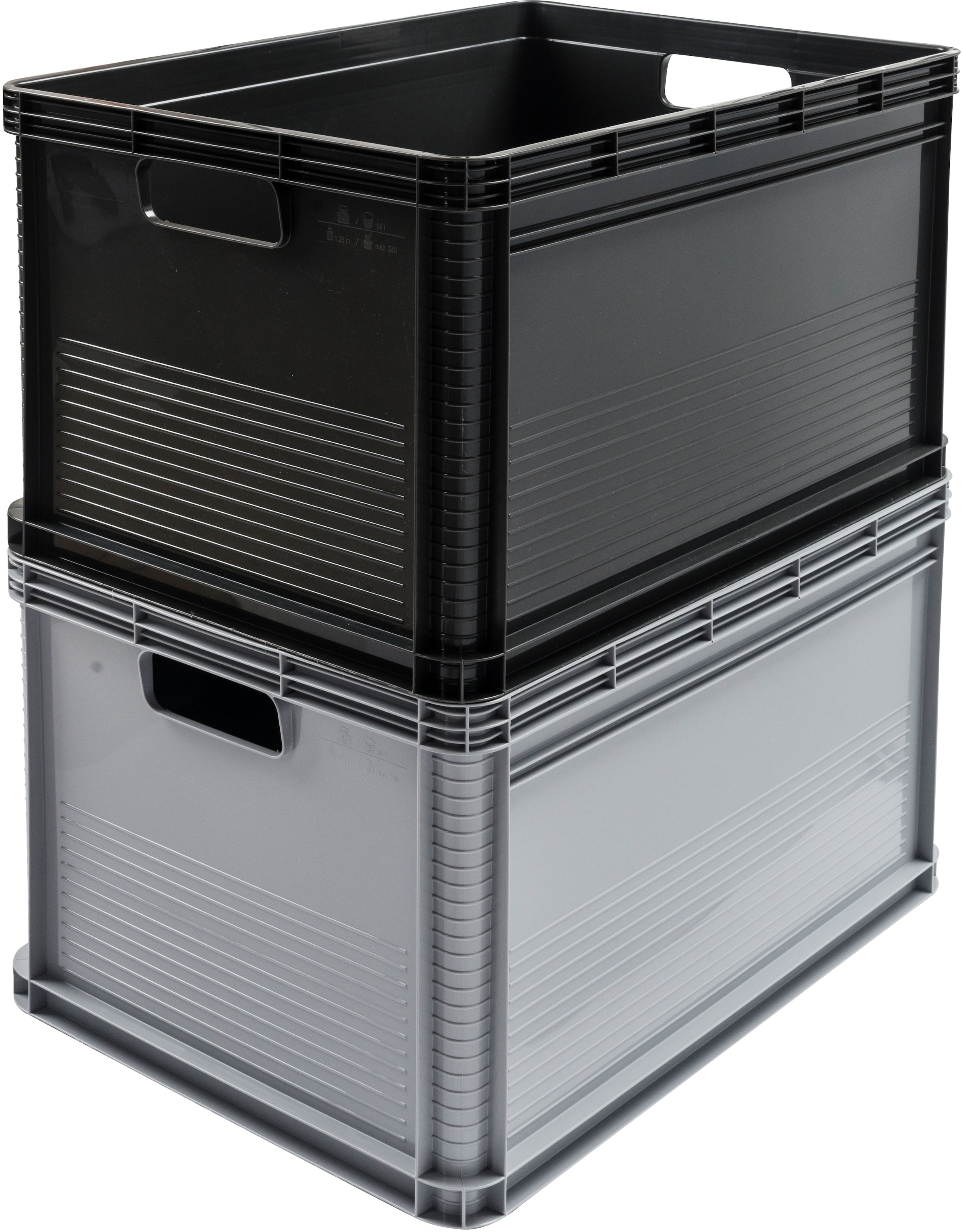 keeeper Transportbehälter »Transportbox robert, 3er Set, 64 L, 60 x 40 x 32 cm« 40 cm breit 32 cm hoch 60 cm lang Set, 3 Stk. tlg. säure- und laugenbeständig, 60 kg Tragkraft