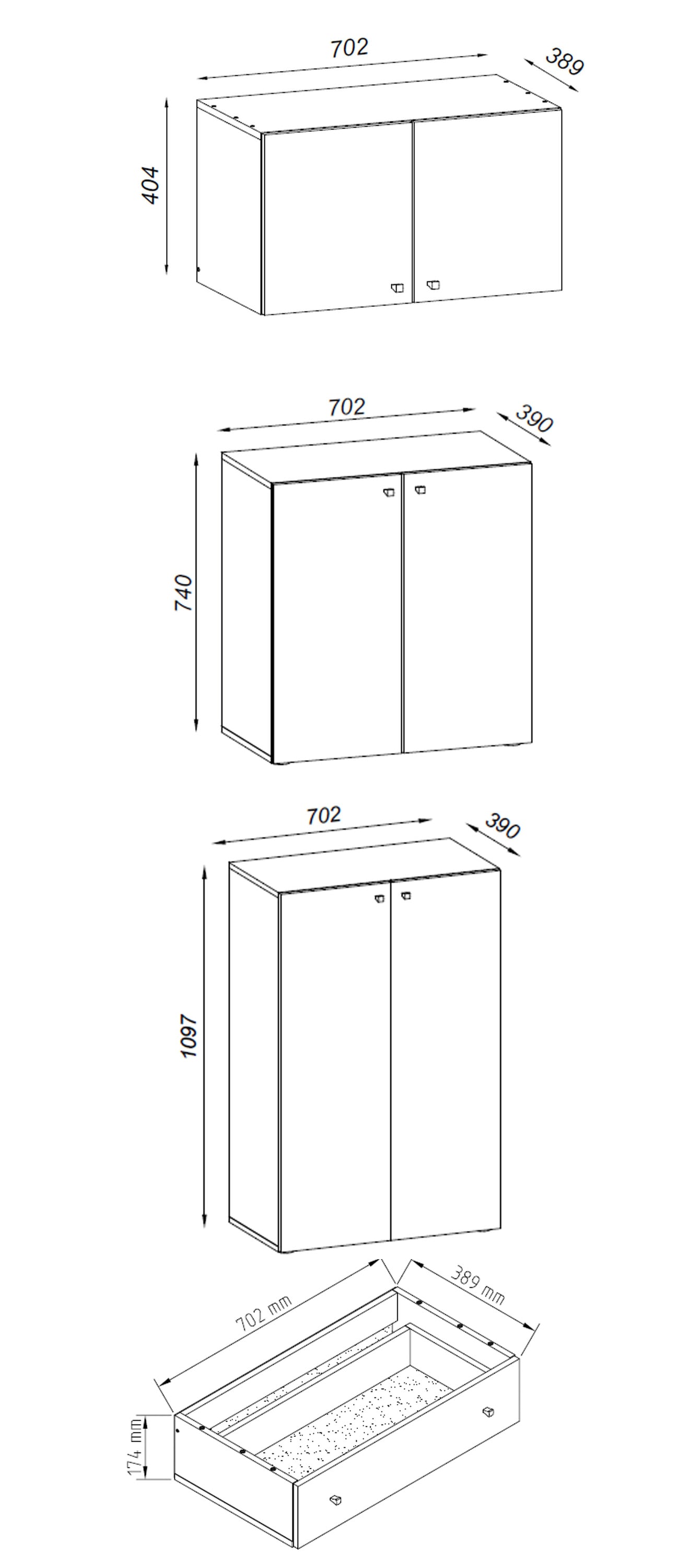 VCM Aktenschrank »VCM XXXL Büroschrank mit 5 Fächern mit Aufsatz und Schublade | moderner Aktenschrank mit Drehtüren | Maße ca. H. 240 x B. 70 x T. 39 cm ¿ Lona 5-Fach«, (1 St.)