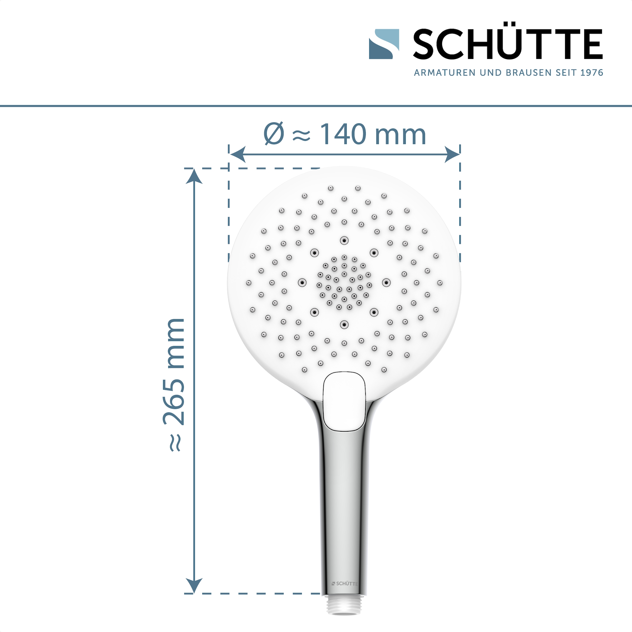 Schütte Handbrause »SUMATRA«, 3-fach verstellbar, mit Antikalknoppen, wassersparend, rund