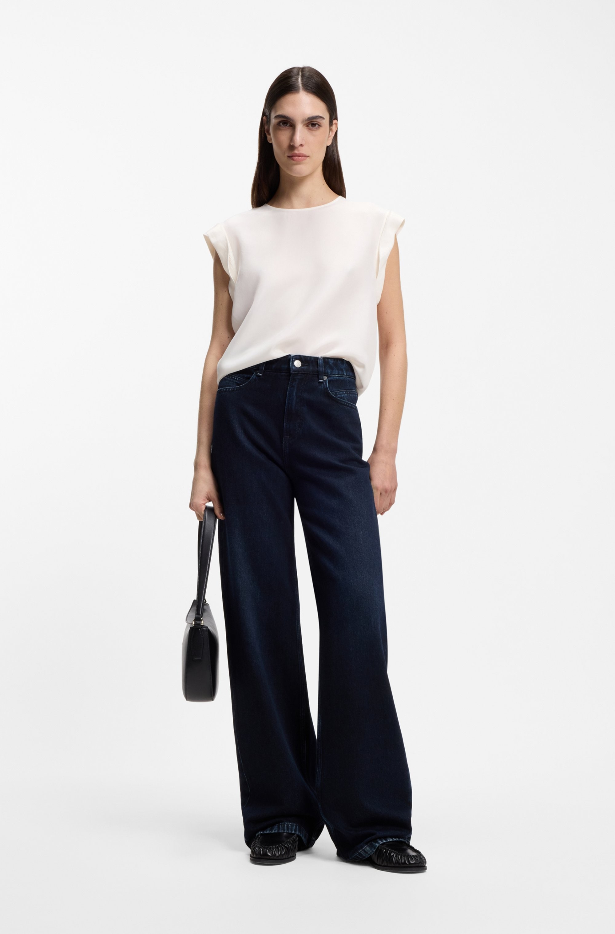 BOSS ORANGE Shirtbluse »Irnette Premium Damenmode« mit Ärmelaufschlag