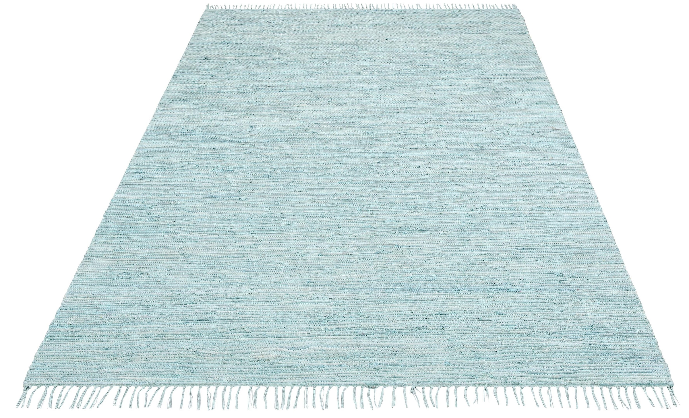 my home Teppich »Ares«, rechteckig, Uni Farben, handgewebt, mit Fransen