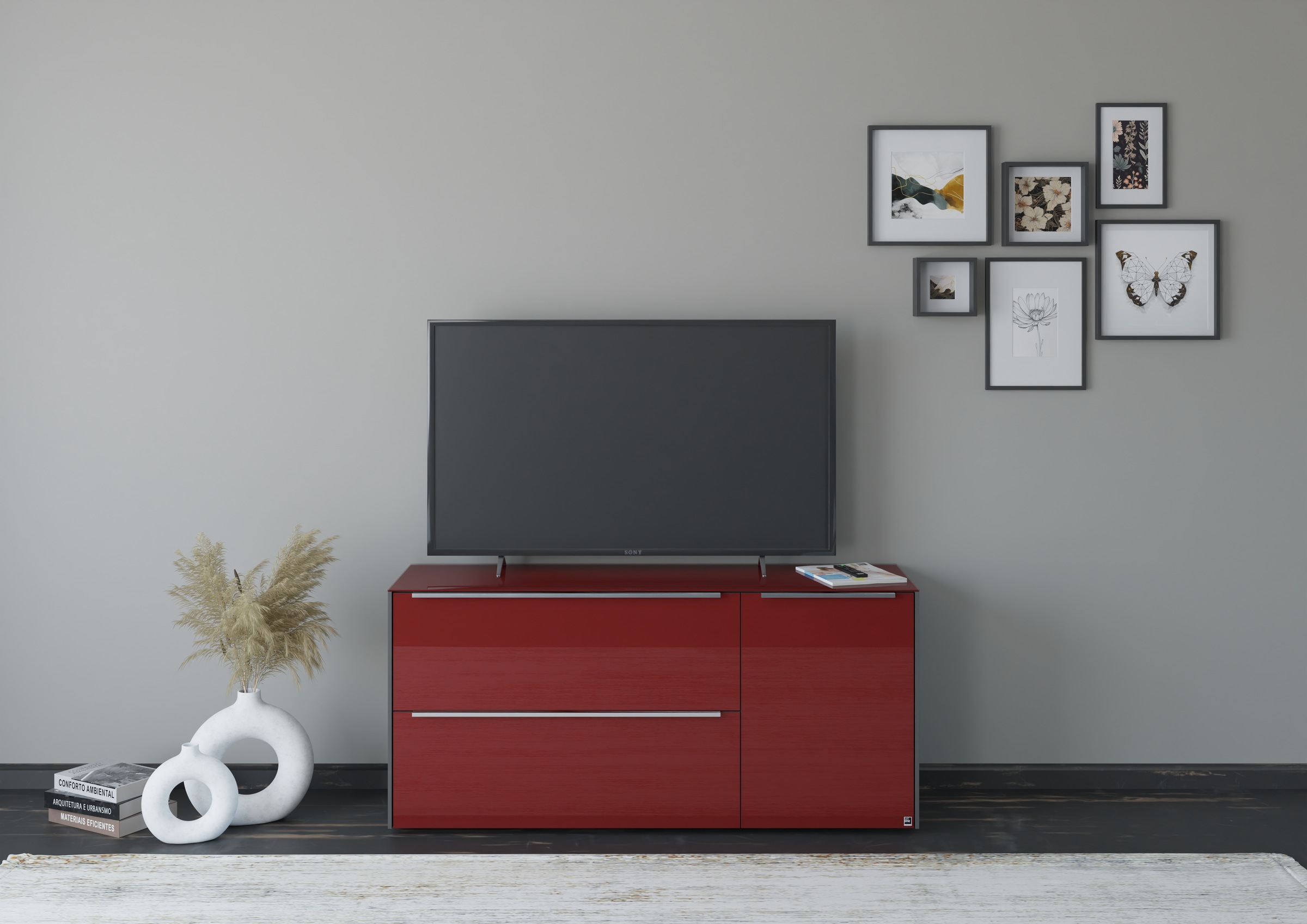 set one by Musterring Lowboard "reno-Dielen" 1 Stk. tlg. Mit Gleitern und i günstig online kaufen