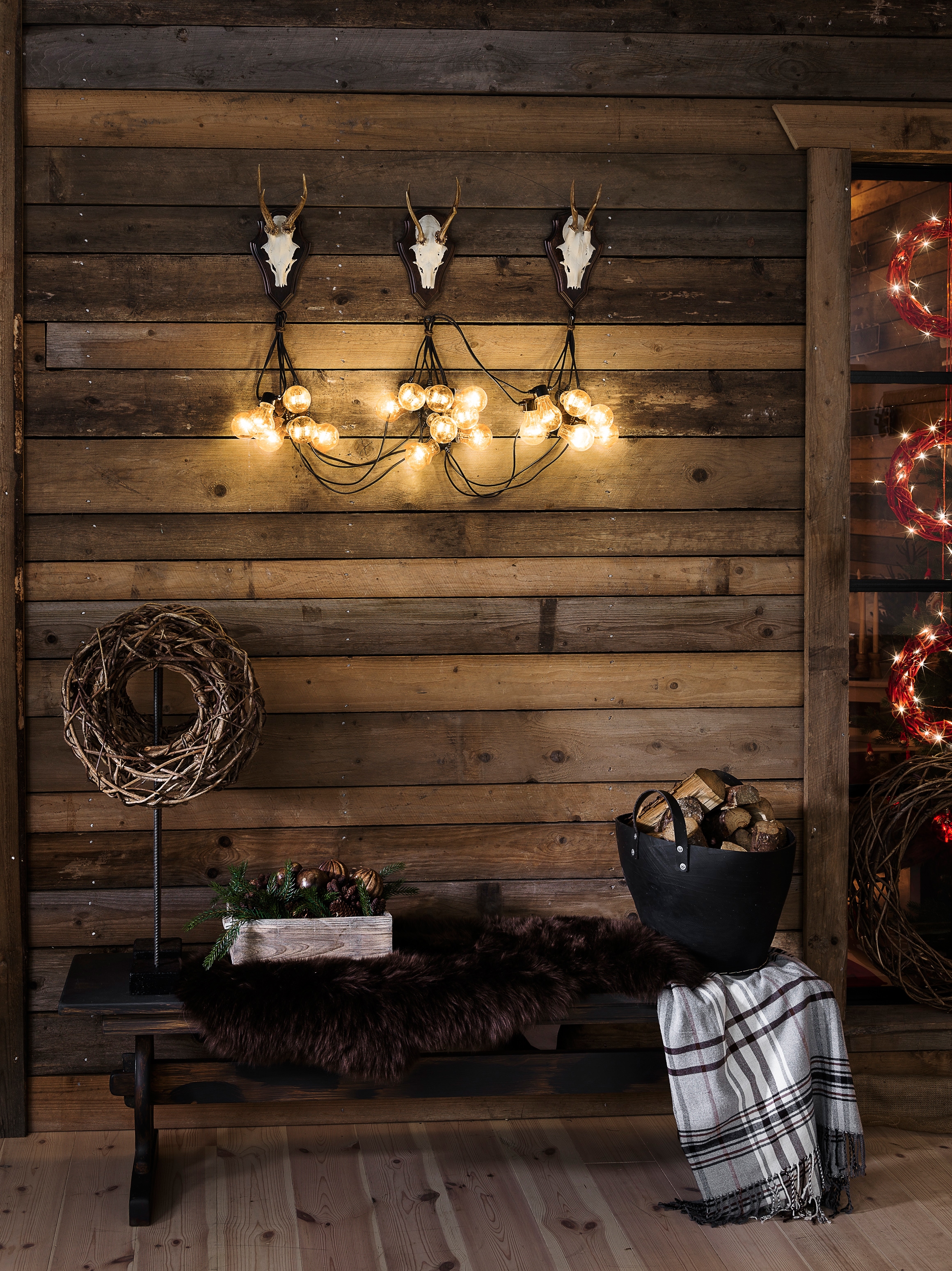 KONSTSMIDE LED-Lichterkette »Weihnachtsdeko aussen«, 10 St.-flammig, LED  Biergartenkette, 10 klare Birnen / 80 bernsteinfarbene Dioden kaufen | BAUR