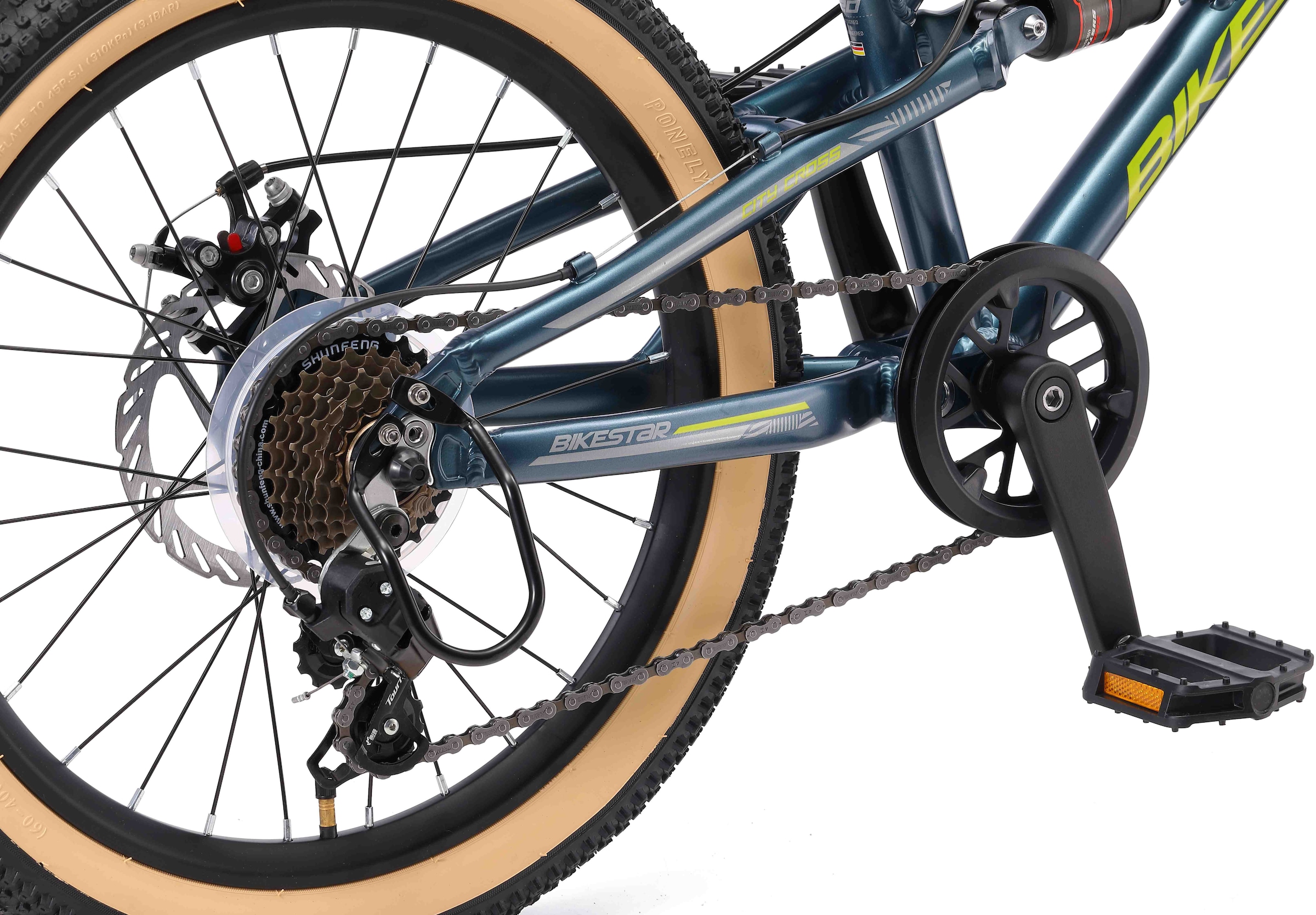 Bikestar Jugendfahrrad, 7 Gang, Shimano, RD-TY21 Schaltwerk, Kettenschaltung