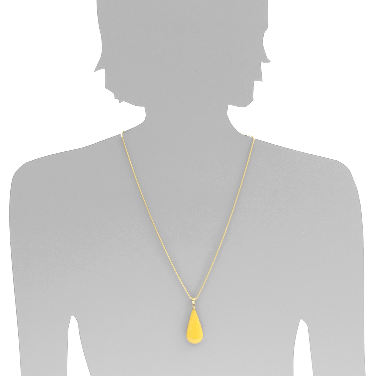 OSTSEE-SCHMUCK Kettenanhänger »Ostsee-Schmuck Anhänger Tropfen ca. 38 mm lang - Gold 333/000«, (1 tlg.)