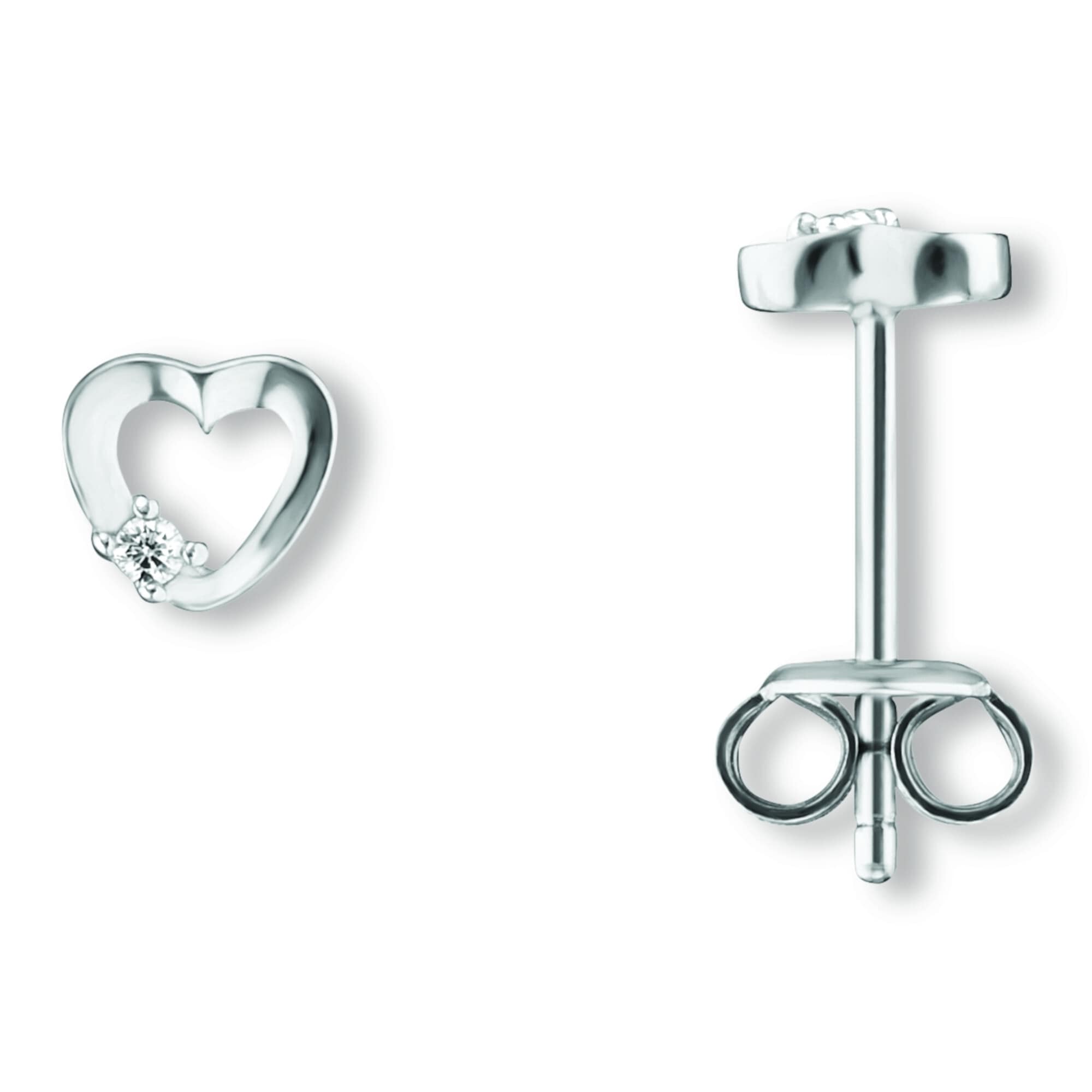 Paar Ohrhänger ONE ELEMENT "Zirkonia Herz Ohrringe Ohrstecker aus 925 Silber", silber, Ohrringe, Damen, Damen, Silber 925 (Sterlingsilber), Zart & emotional – ein Geschenk, das von Herzen kommt