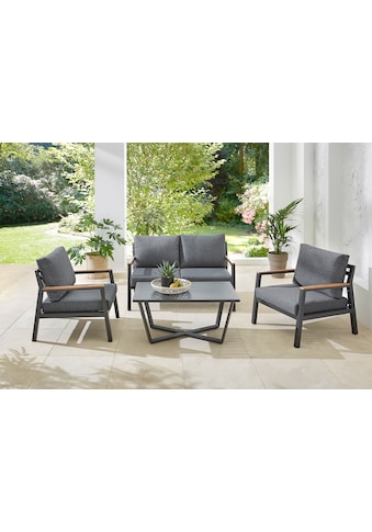 Gartenlounge-Set »Stockholm«, (Set, 12 tlg., 2x Sessel, 1x 2er Bank, 1x Tisch...