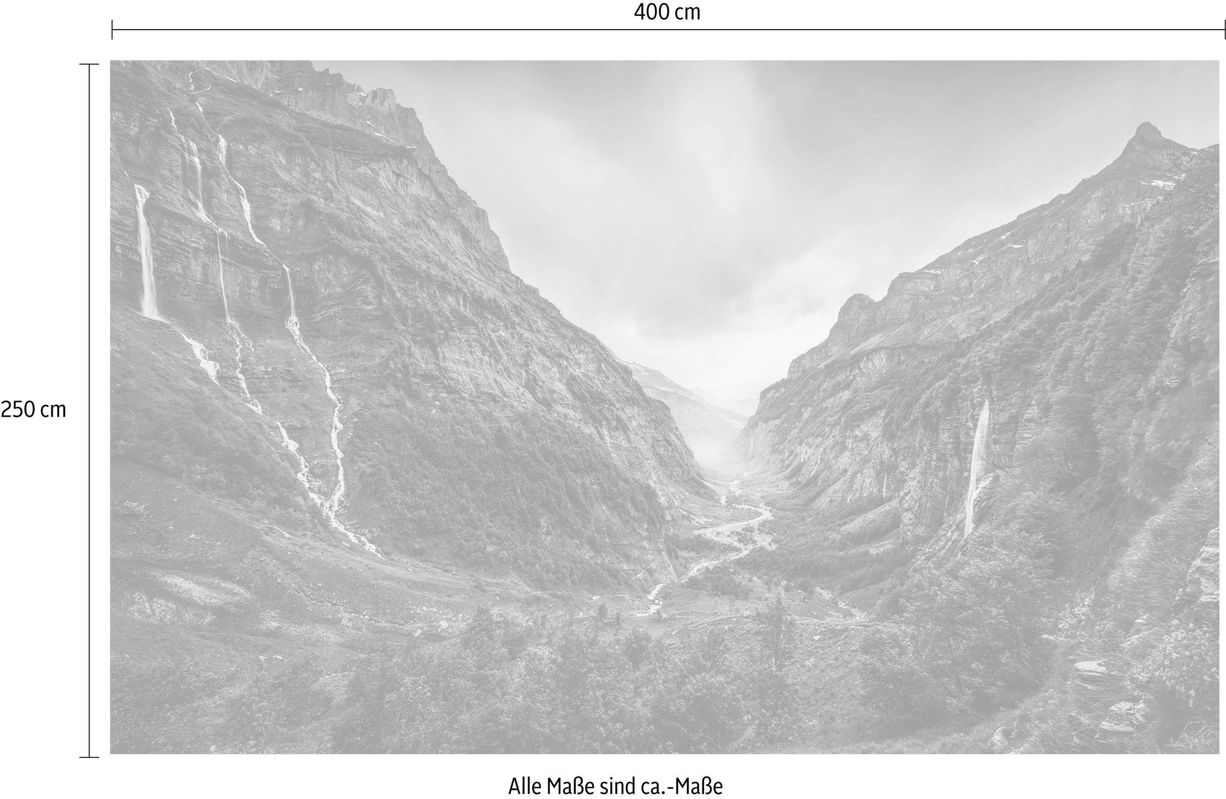Komar Vliestapete »Digitaldruck Vlies - Eden Valley - Größe 400 x 250 cm«, bedruckt, Wohnzimmer, Schlafzimmer