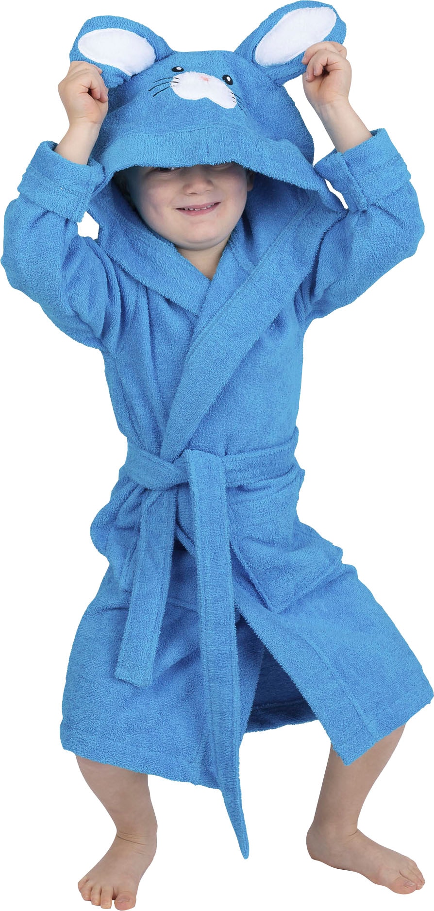 Wewo fashion Kinderbademantel »8024«, (1 St.), für Mädchen & Jungen, mit niedlicher Kapuze