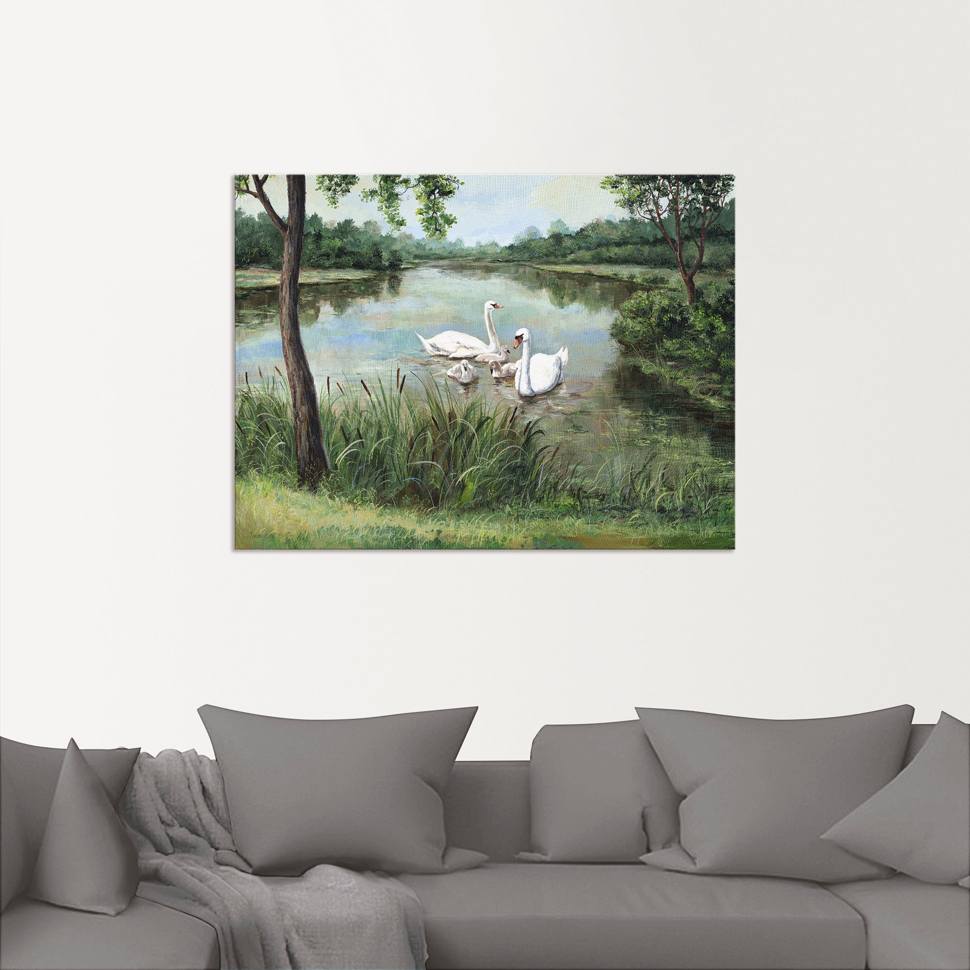 Artland Wandbild »Schwäne«, Vögel, (1 St.), als Alubild, Outdoorbild, Leinwandbild, Poster in verschied. Größen