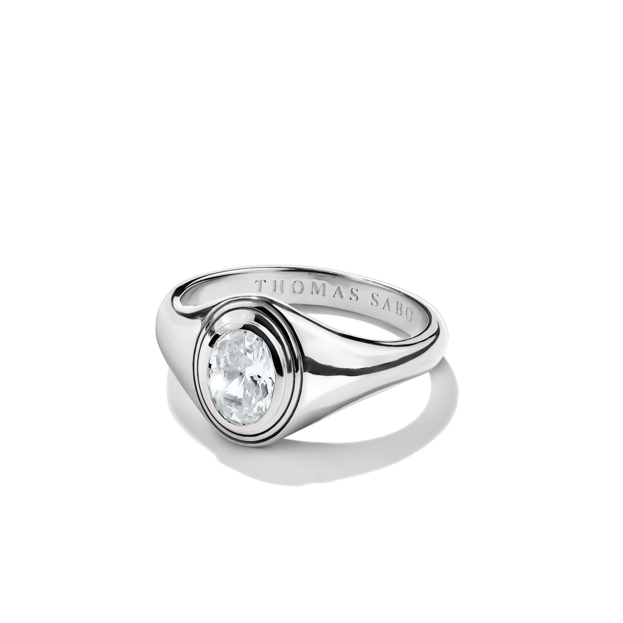 THOMAS SABO Fingerring »Bold Elegance Ring mit ovalem Zirkoniastein« mit Zirkonia (synth.)