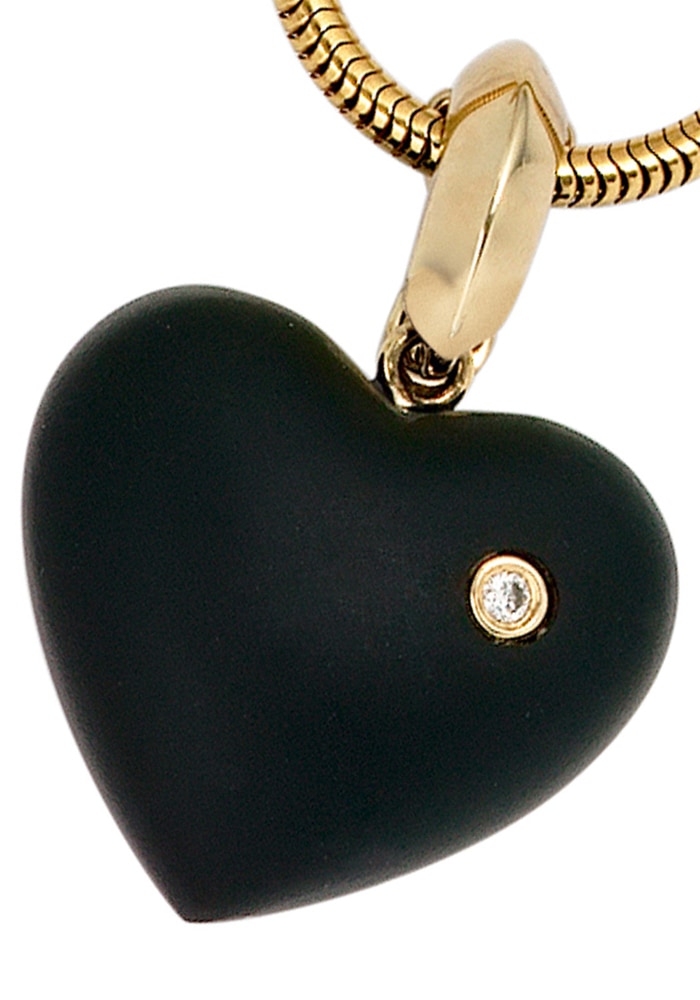 JOBO Herzanhänger »Anhänger Herz«, 585 Gold mit 1 Diamant und Onyx kaufen |  BAUR
