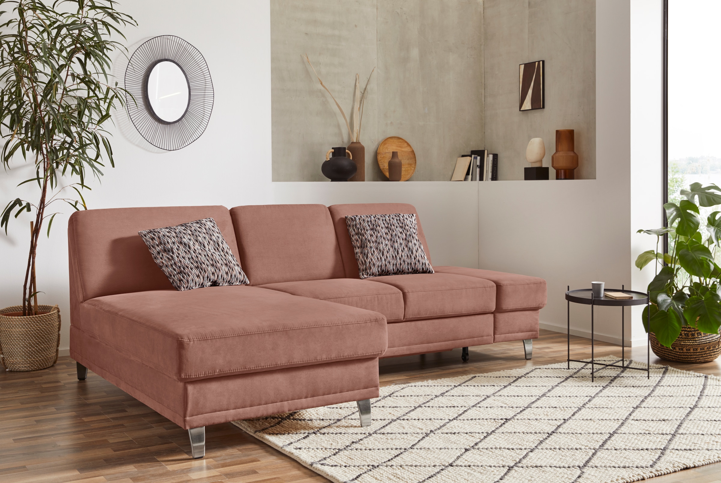 sit&more Ecksofa "Clio L-Form" optional Schlaffunktion oder Vorziehsitz und Bettkasten, Federkern