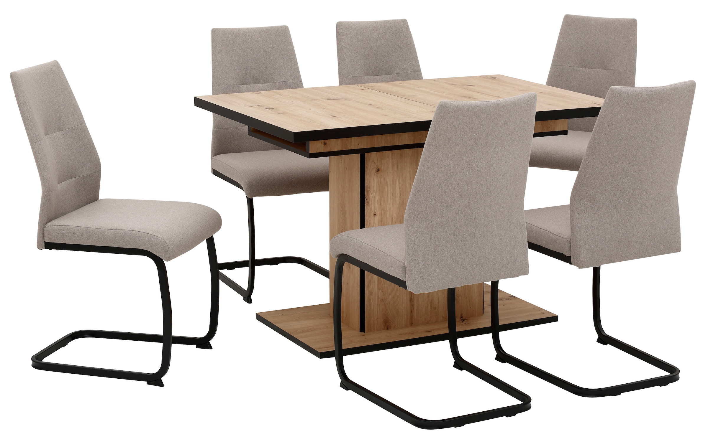 HELA Essgruppe »Ariana«, / Bezug Stühle), waterfree -160 (Set, | Webstoff cm, BAUR 1 oder 7 tlg., Struktur 120 6 kaufen Tisch ausziehbar