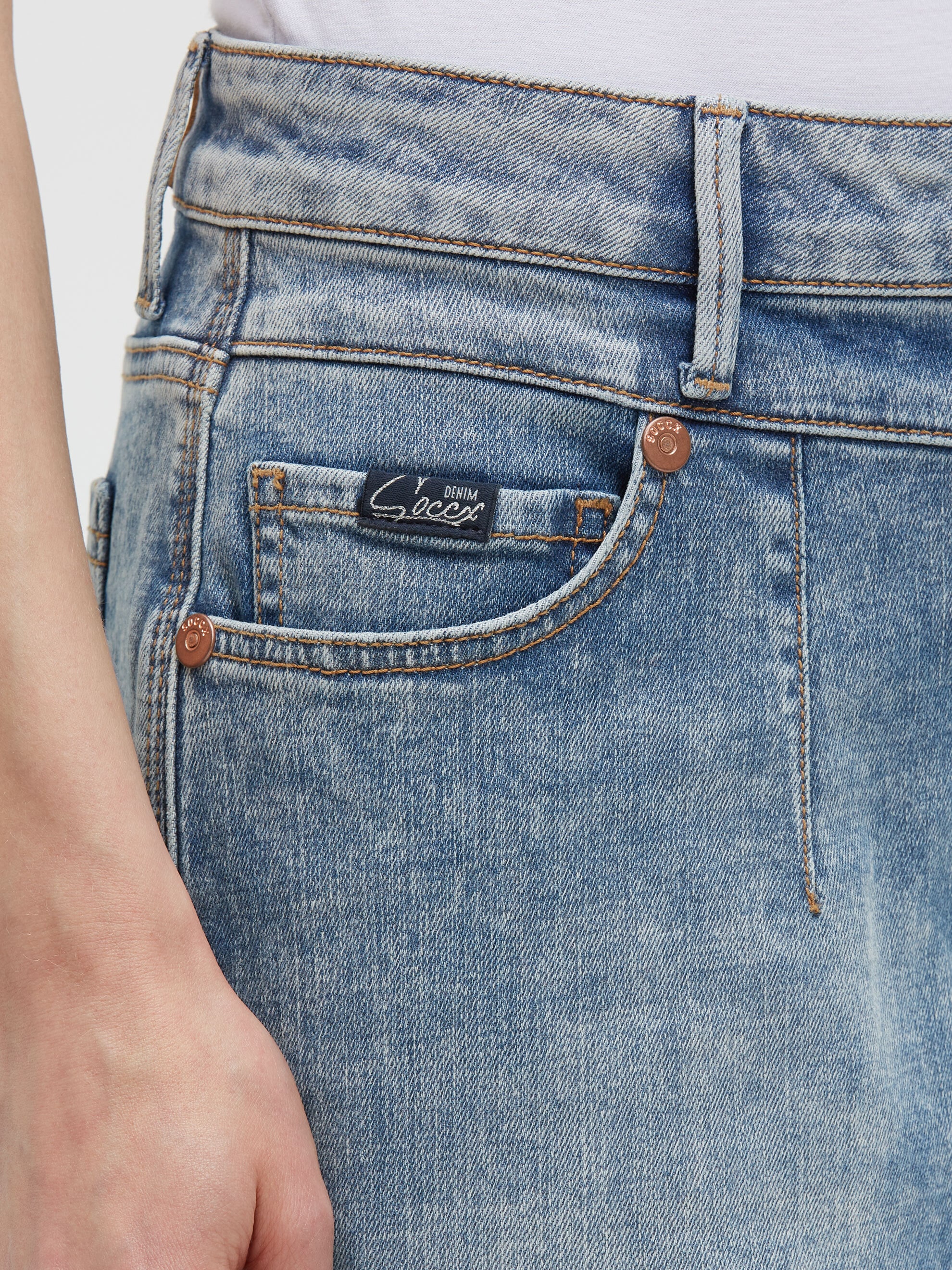 SOCCX Loose-fit-Jeans mit schmalem Bein