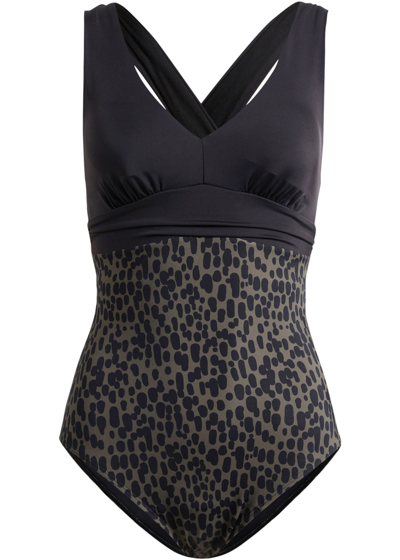 bonprix Badeanzug bequeme Passform, mit gekreuzten Trägern, sportlicher Stil