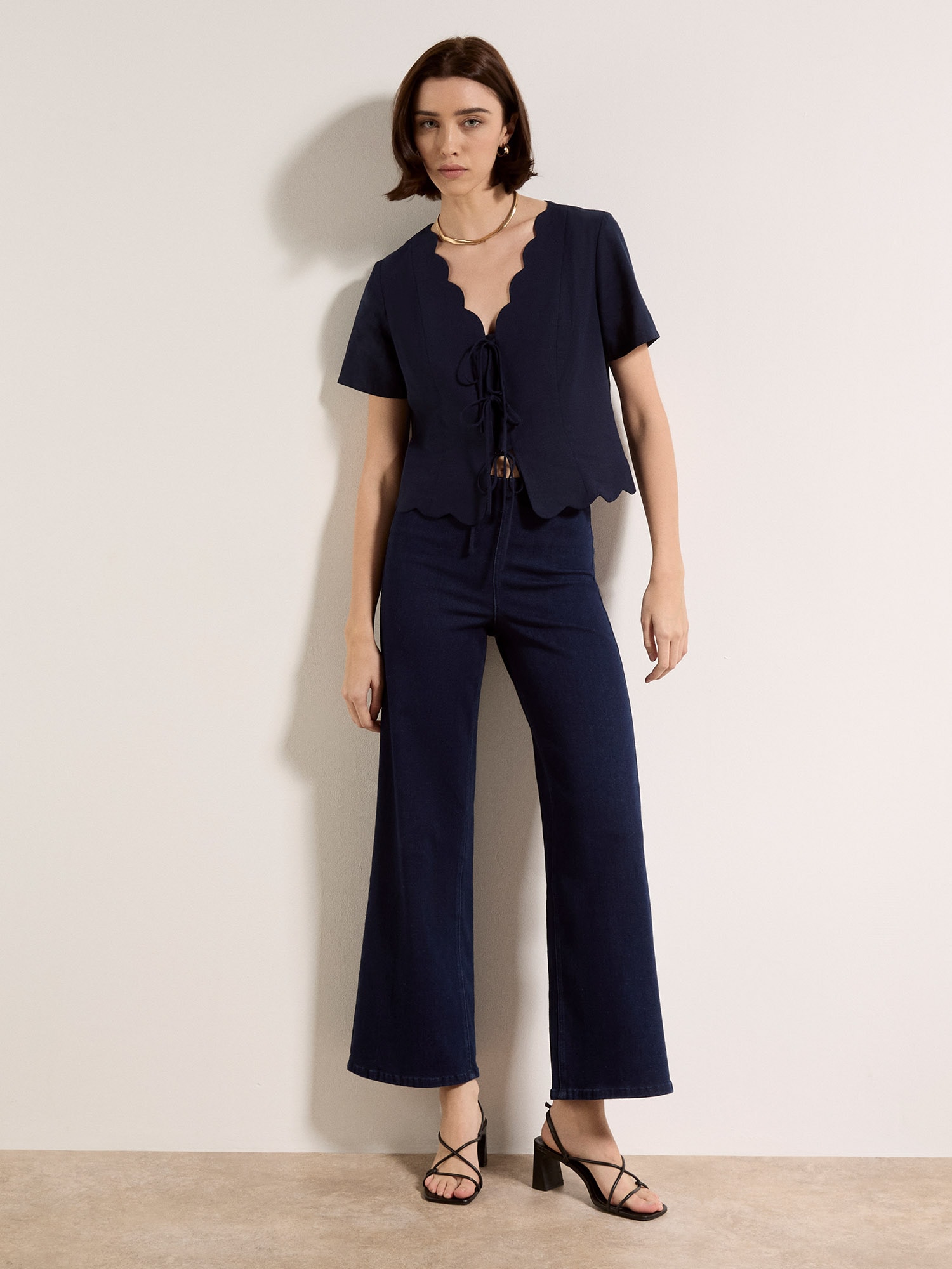 Apricot Weite Jeans "Zara Jeans" mit weitem Bein und elastischem Bund