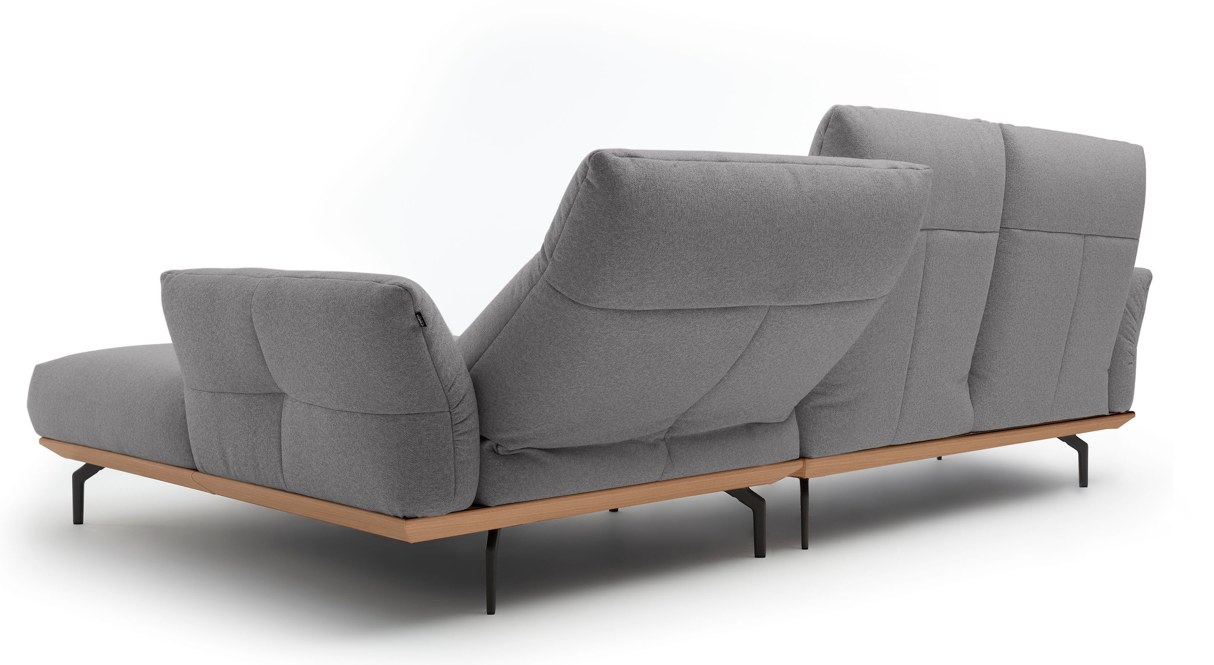 Creation BY ROLF BENZ Ecksofa »CR.460 Designsofa mit verstellbarer Rückenlehne, hochwertig & bequem« Sockel in Eiche, Alugussfüße in umbragrau, Breite 298 cm