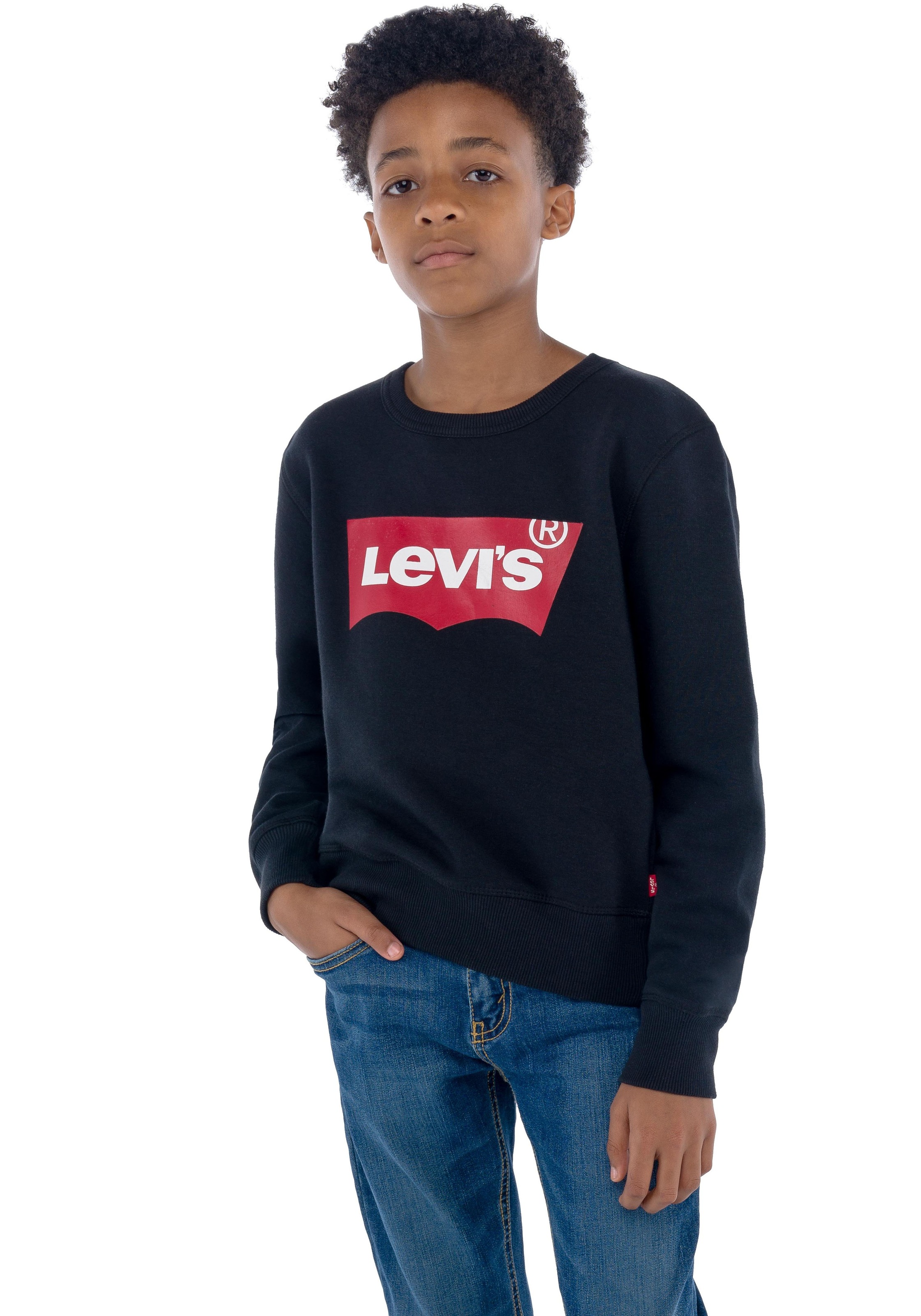 Thumbnail - Levis Kids Sweatshirt "LVB LVB FRENCH TERRY BATWING", mit großem Logo