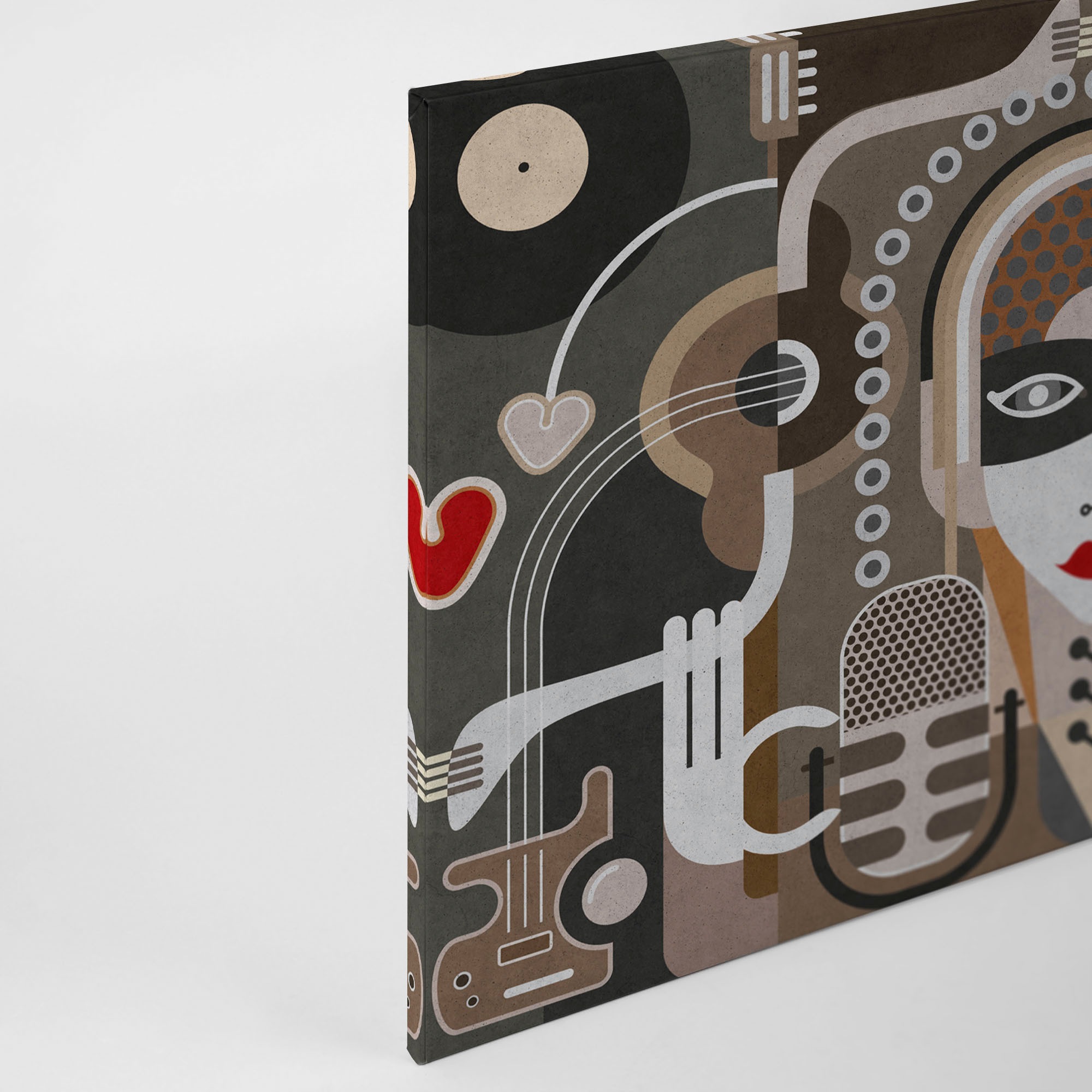 A.S. Création Leinwandbild »wall of sound 3«, Kunst-Abstrakt-Kinder, (1 St.), Keilrahmen Bild Musik Abstrakt Bunt Leinwand-Bild Wohnzimmer modern
