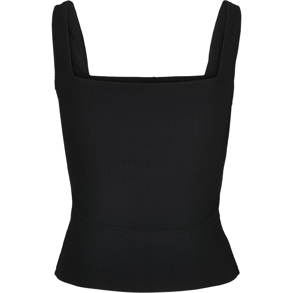 URBAN CLASSICS Muskelshirt »Urban Classics Damen Ladies Squard Neckline Rib Top«, (1 tlg.)