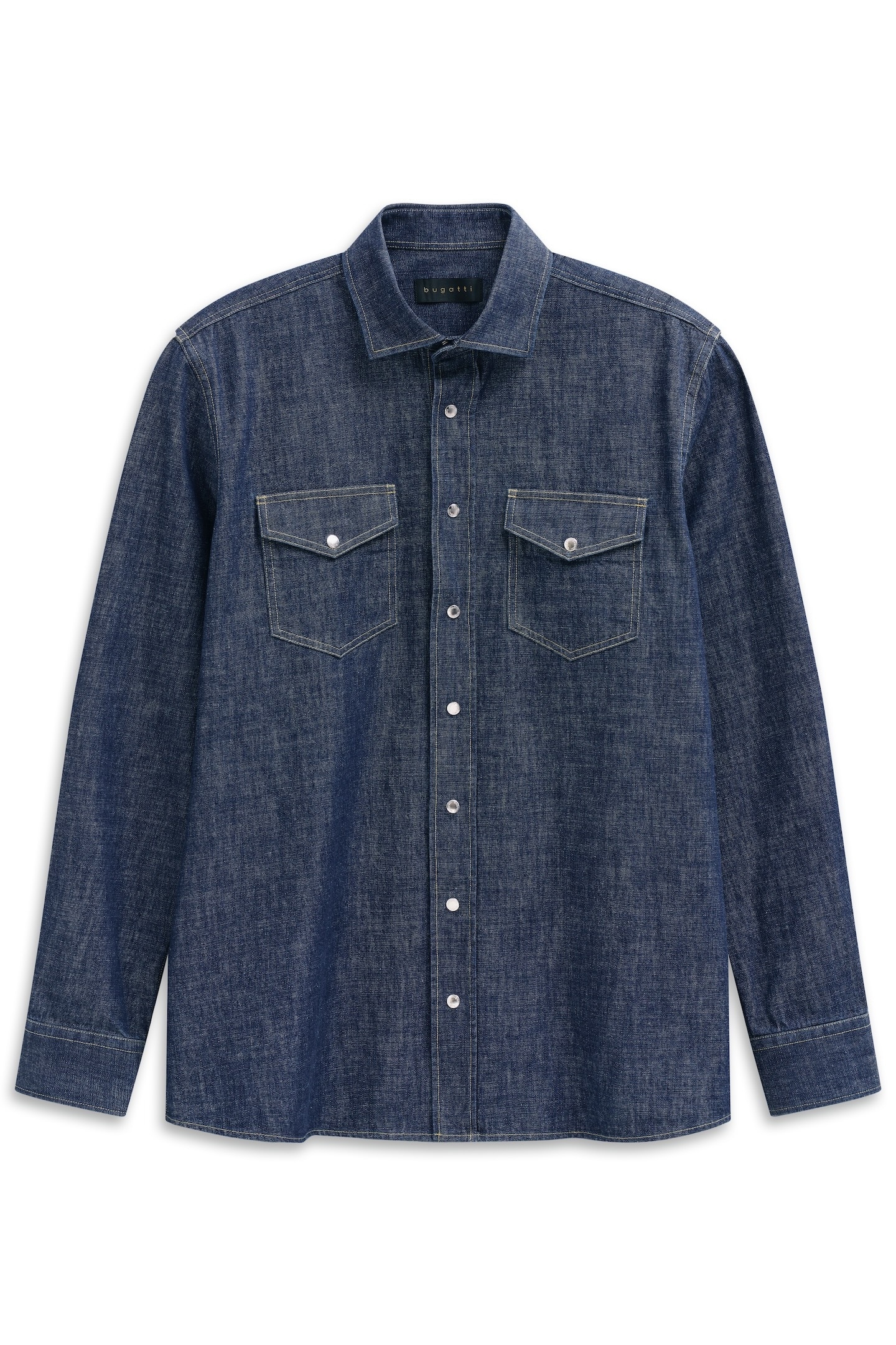 bugatti Jeanshemd »Druckknöpfe«, im Modern Fit mit Kent-Kragen und aus Baumwolle