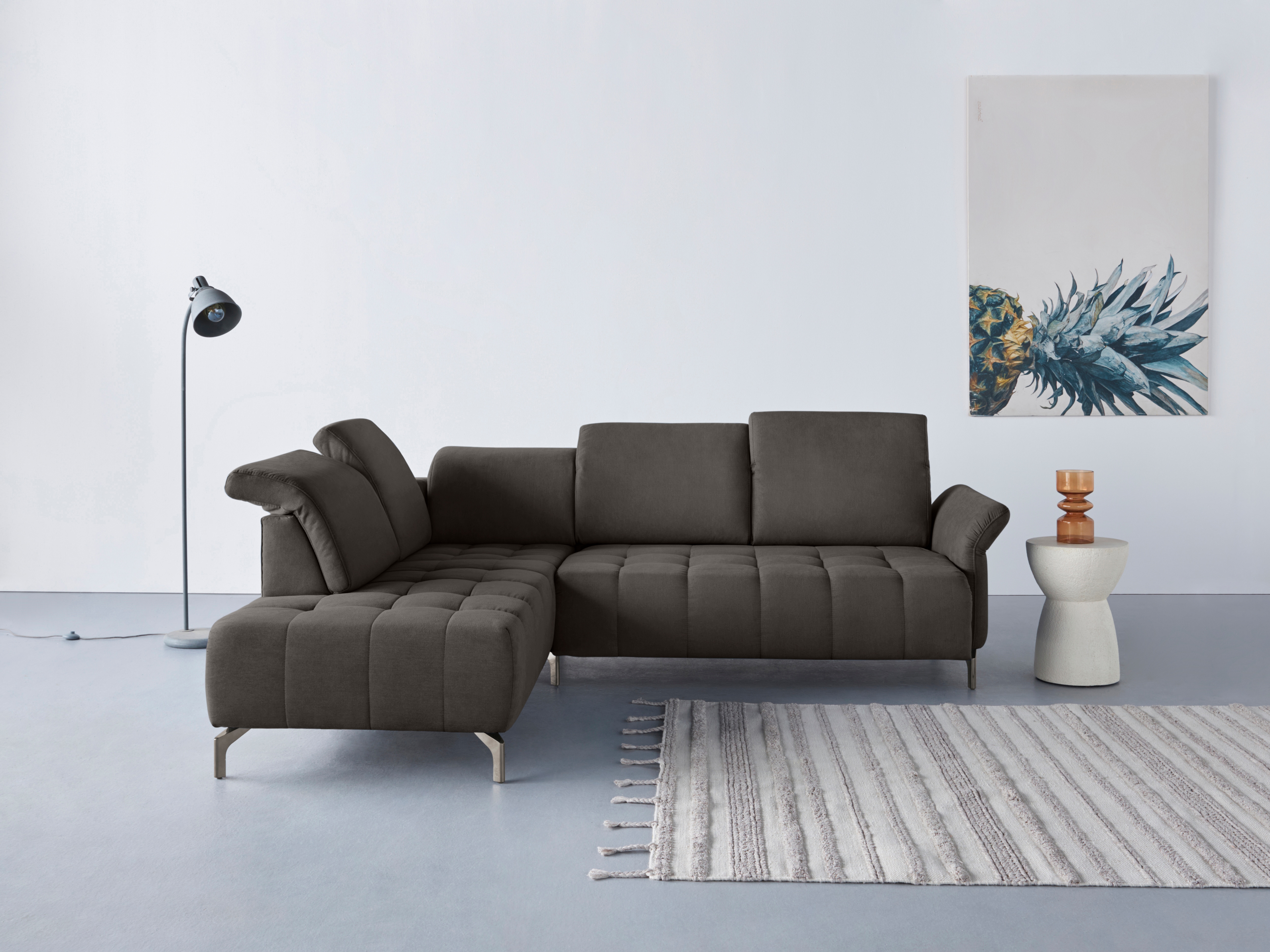 OTTO home Ecksofa "Fresh L-Form" Federkern, wahlweise Kopfteilverstellung und motorischer Vorziehsitz