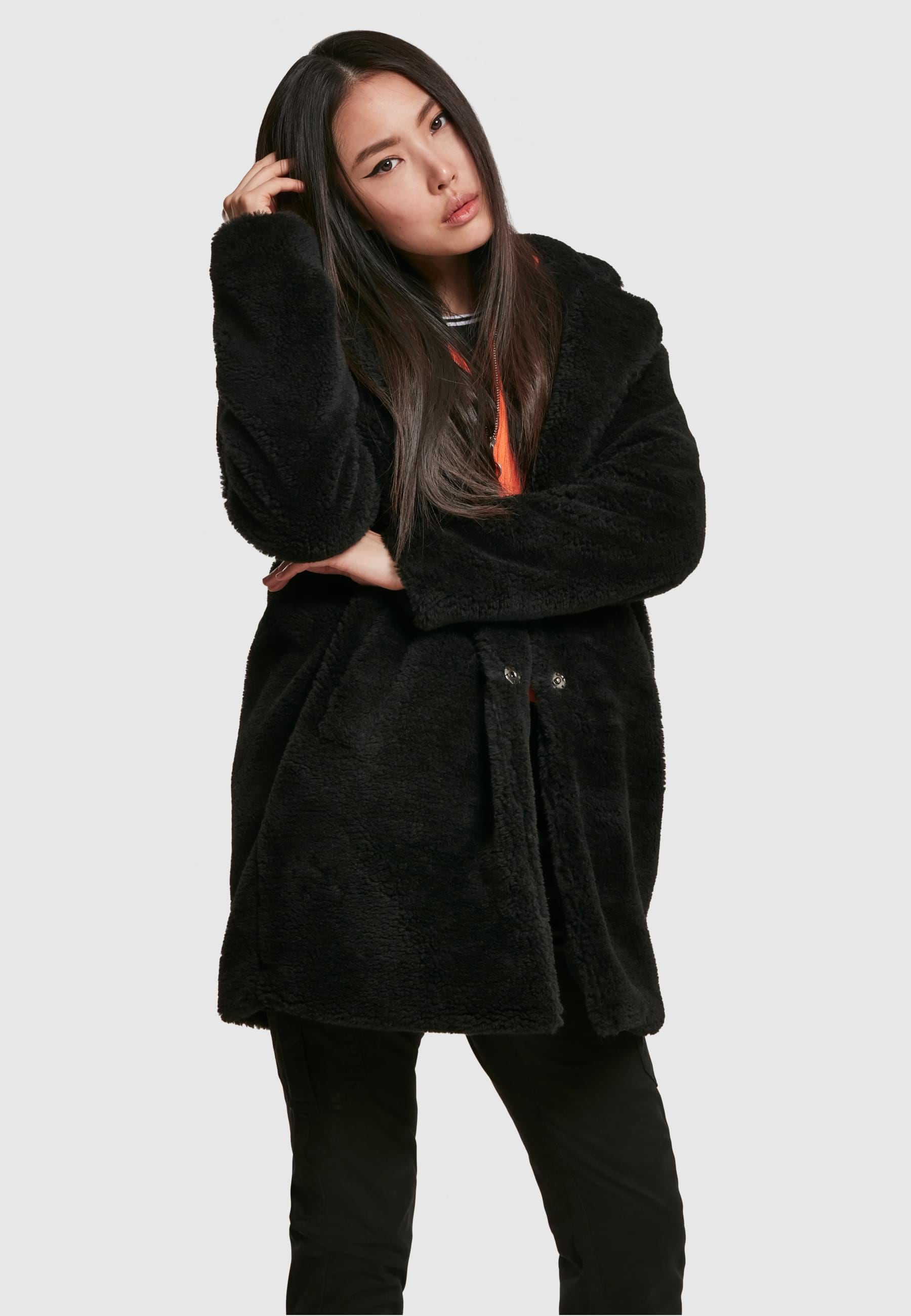 URBAN CLASSICS Parka »Urban Classics Damen Ladies Oversized Sherpa Coat«, (1 St.), ohne Kapuze