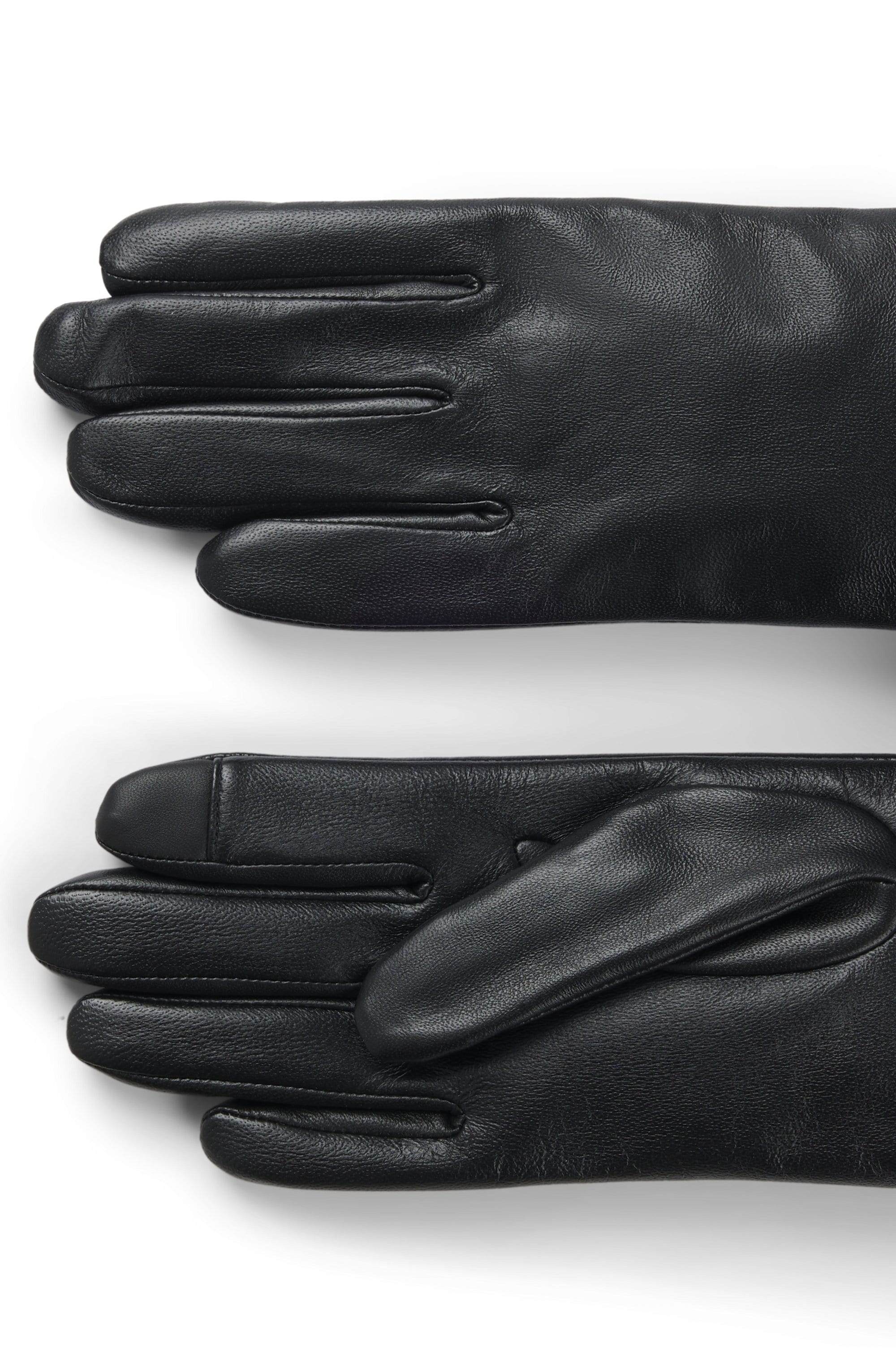 BOSS Lederhandschuhe »Giorgy« mit Kunstfellbesatz
