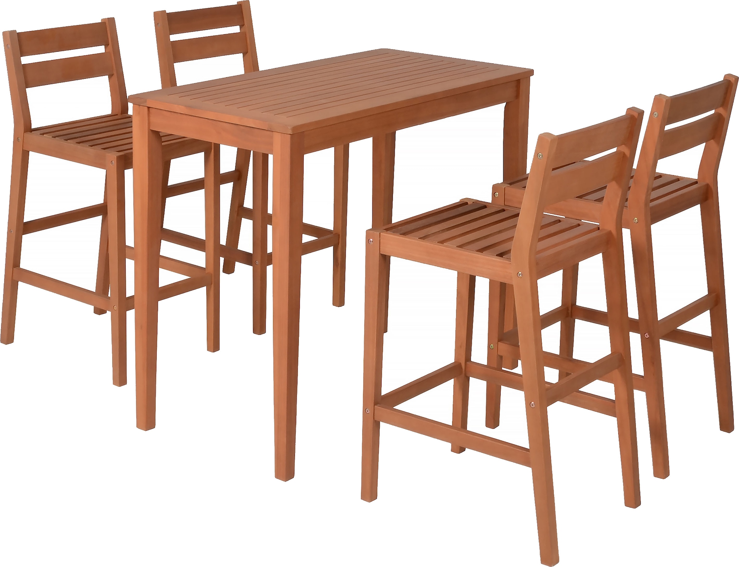 Gartenbar-Set »»MAINE««, (5 tlg.), 4 Stühle, Tisch LxB: 107x60 cm, inkl Kissen
