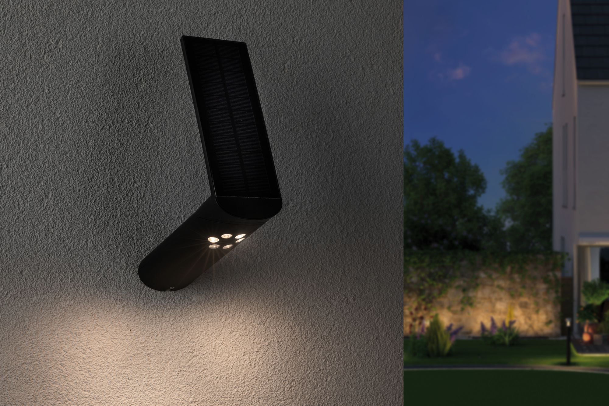 3 Außen-Wandleuchte mit BAUR | LED Bewegungsmelder »Ilias«, flammig-flammig, Solar, Paulmann