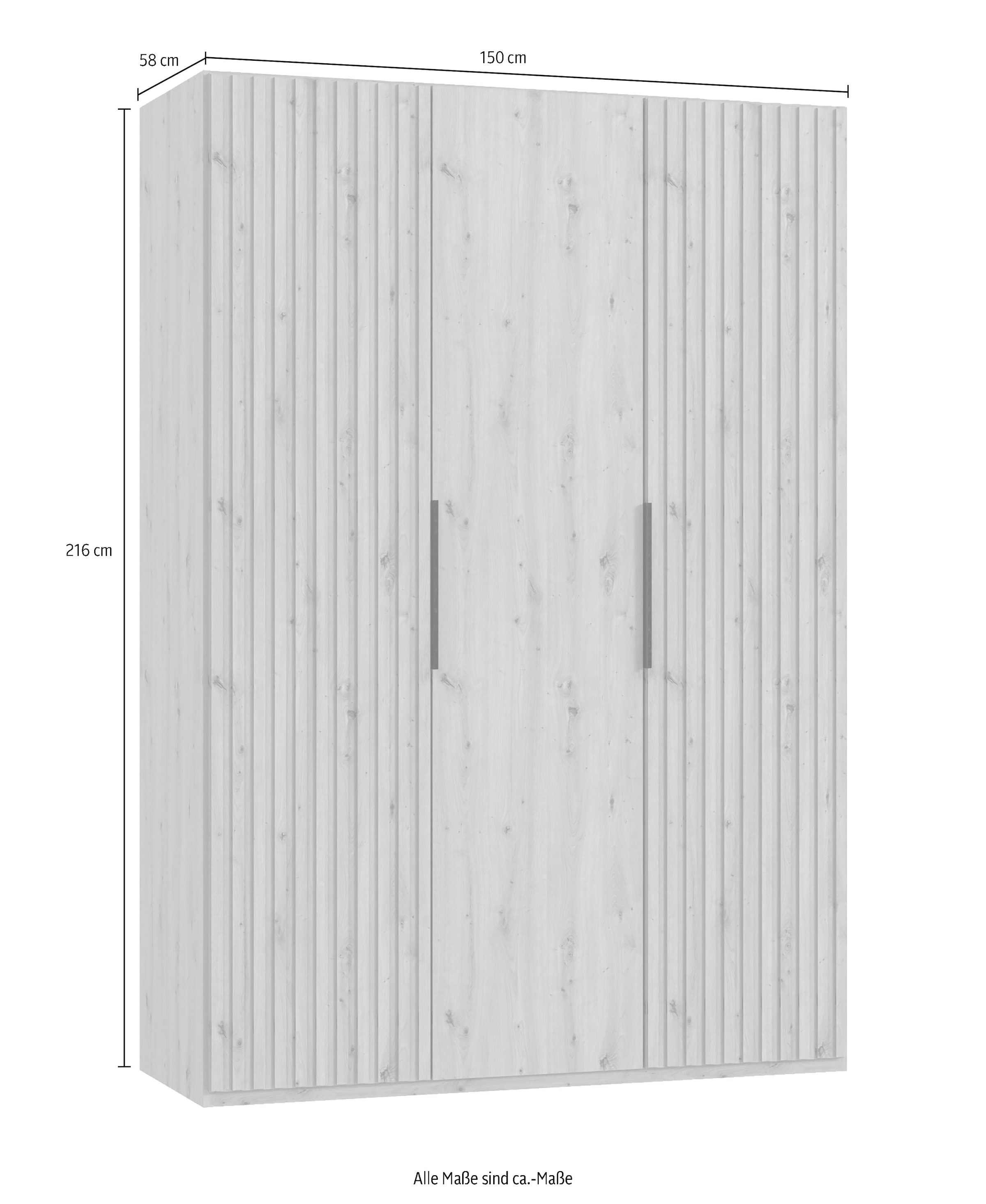 Wimex Drehtürenschrank »Andorra by fresh to go«, Mit 3D-Leisten für Akustikpaneel-Optik