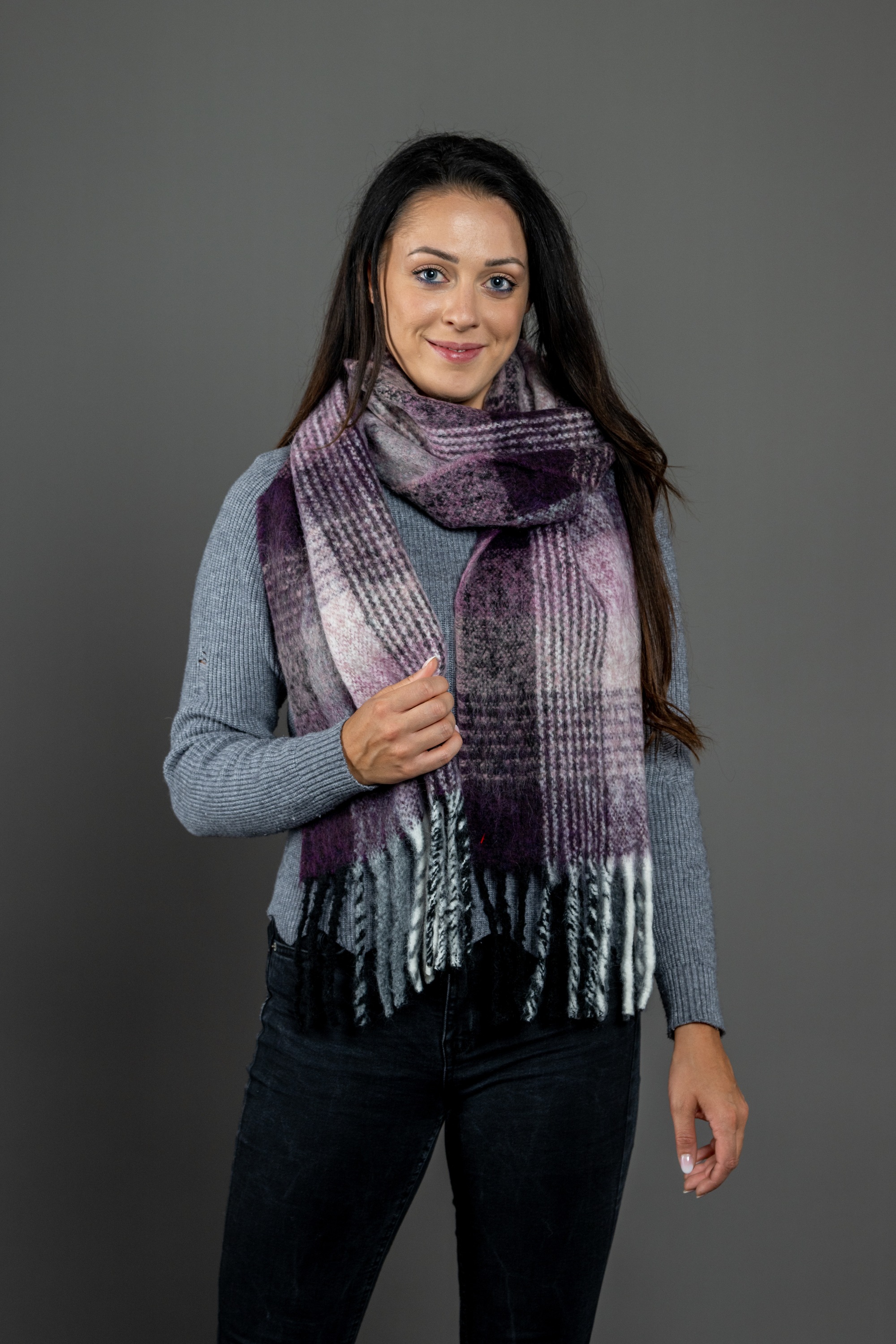 Thumbnail - COLLEZIONE ALESSANDRO Modeschal "Beth" 1 Stk. tlg. kariert mit Fransen