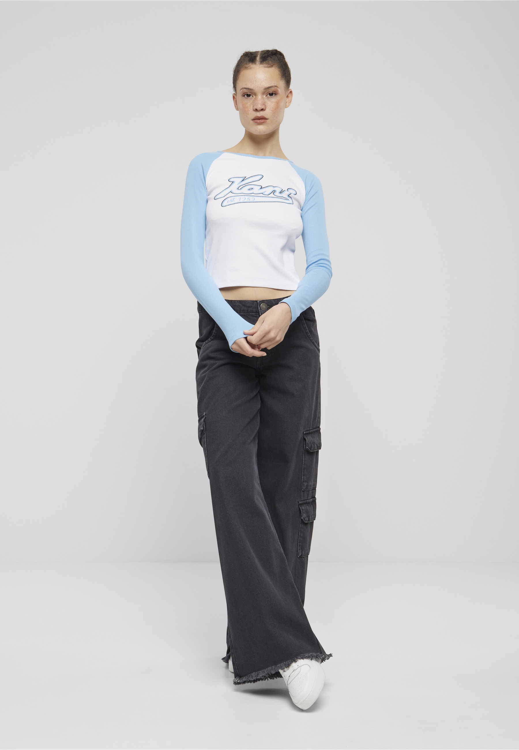 Karl Kani T-Shirt »Karl Kani Damen KW241-043-2 Karl Kani Varsity Crop Block Rib Ls« 1 Stk.