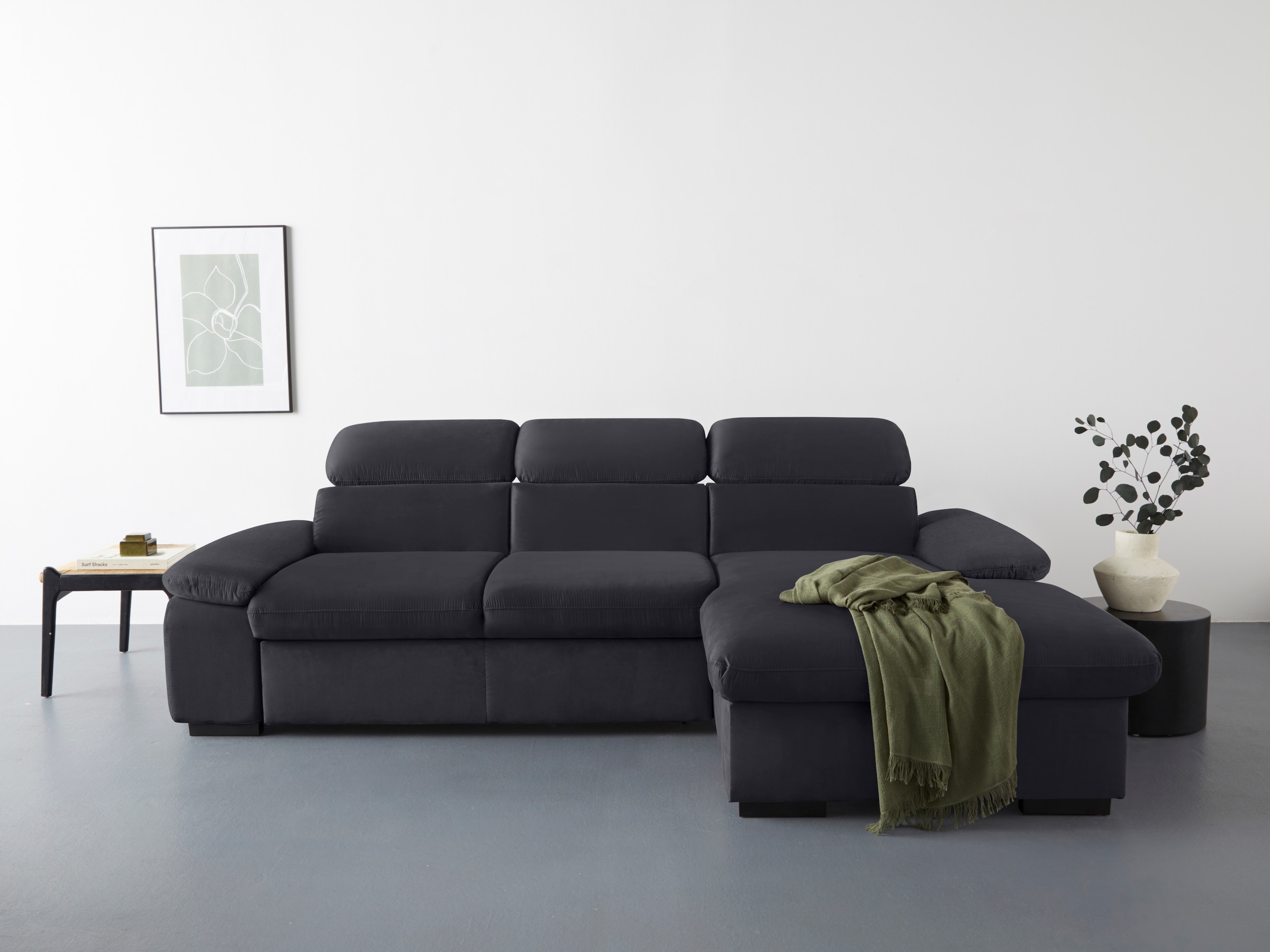 COTTA Ecksofa "Lola L-Form mit Kopfteilfunktion & Hocker", (Set, mit Hocker günstig online kaufen