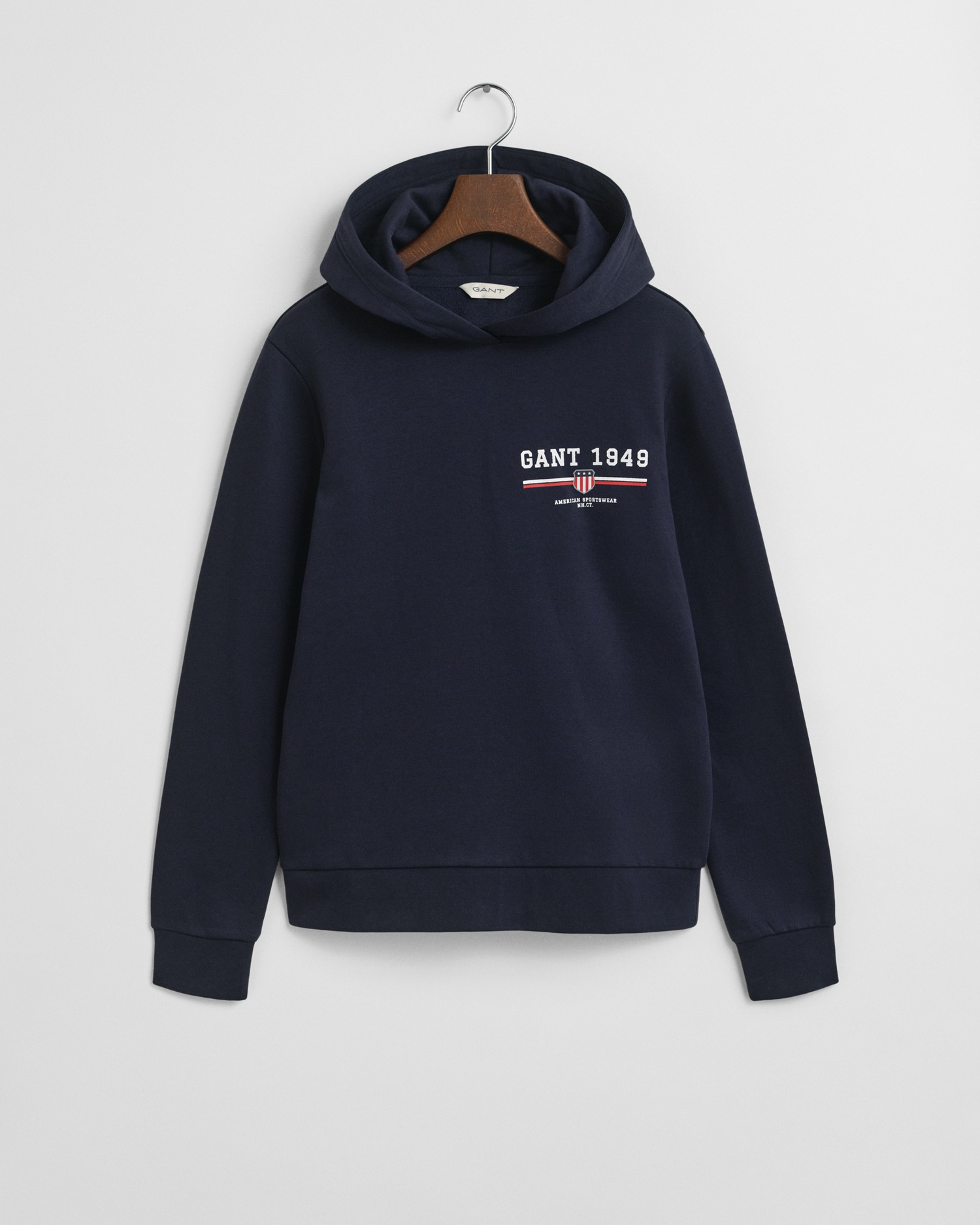 Gant Hoodie "REG GRAPHIC HOODIE" gerippte Abschlüsse, Kapuze ohne Kordel günstig online kaufen