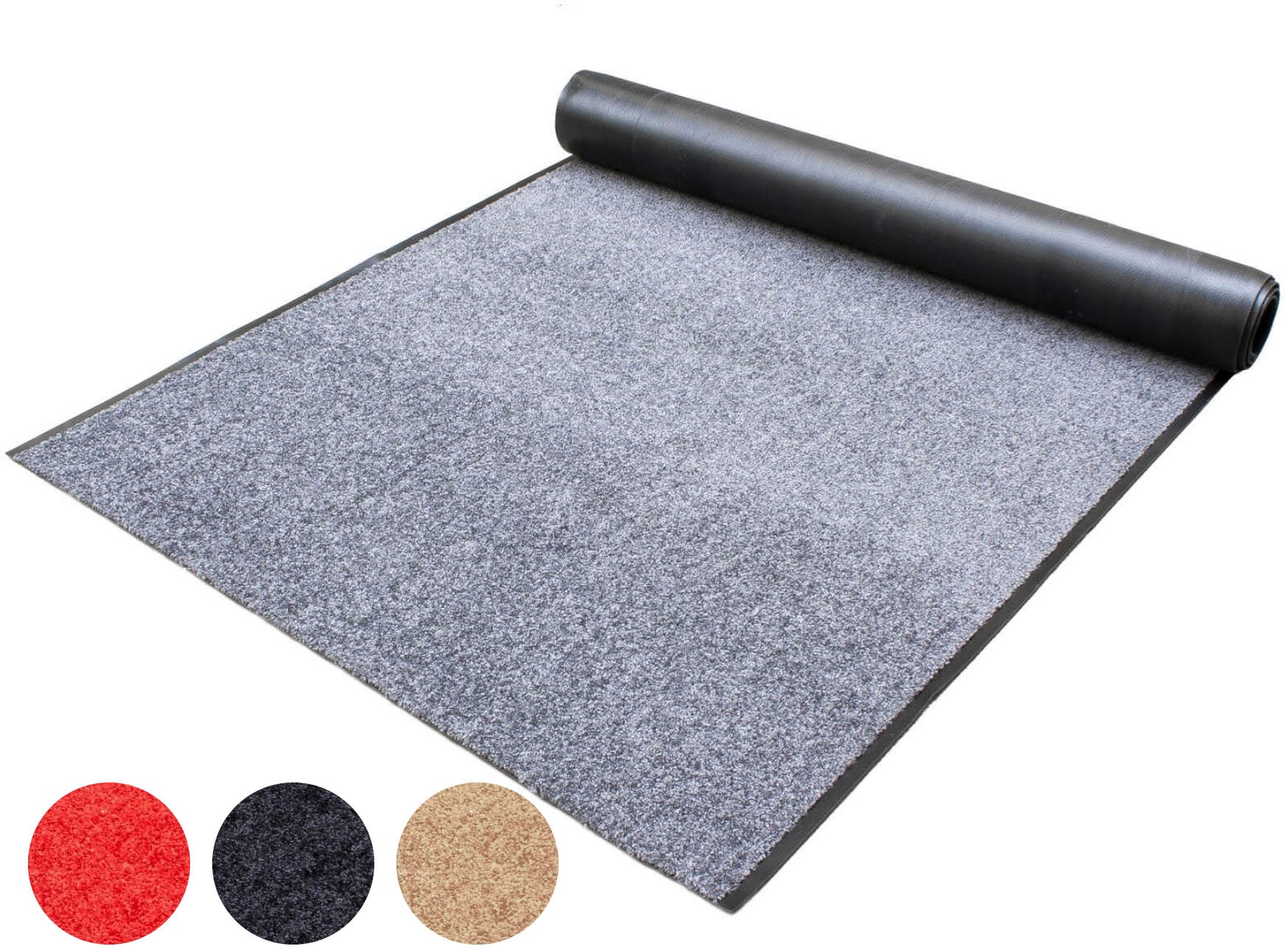 Läufer, B:120cm H:9mm L:1.500cm, grau, PRIMAFLOR-IDEEN IN TEXTIL, Polyamid, Flur, Teppiche, "Schmutzfangläufer CLEAN, Made in Belgium",