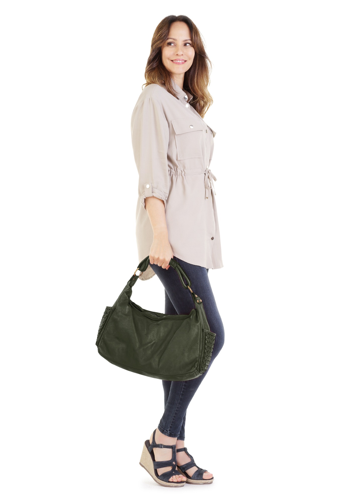 Samantha Look Henkeltasche "SAMANTHA LOOK Damen echt Leder, Made in Italy" echt Leder, Made in Italy
