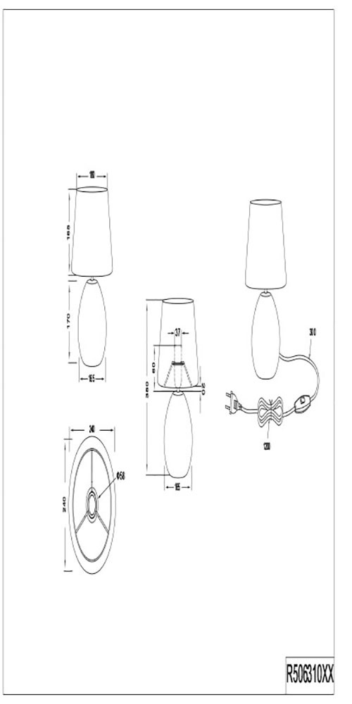 TRIO Leuchten Tischlampe »Luxor«, für Leuchtmittel 1 x E14